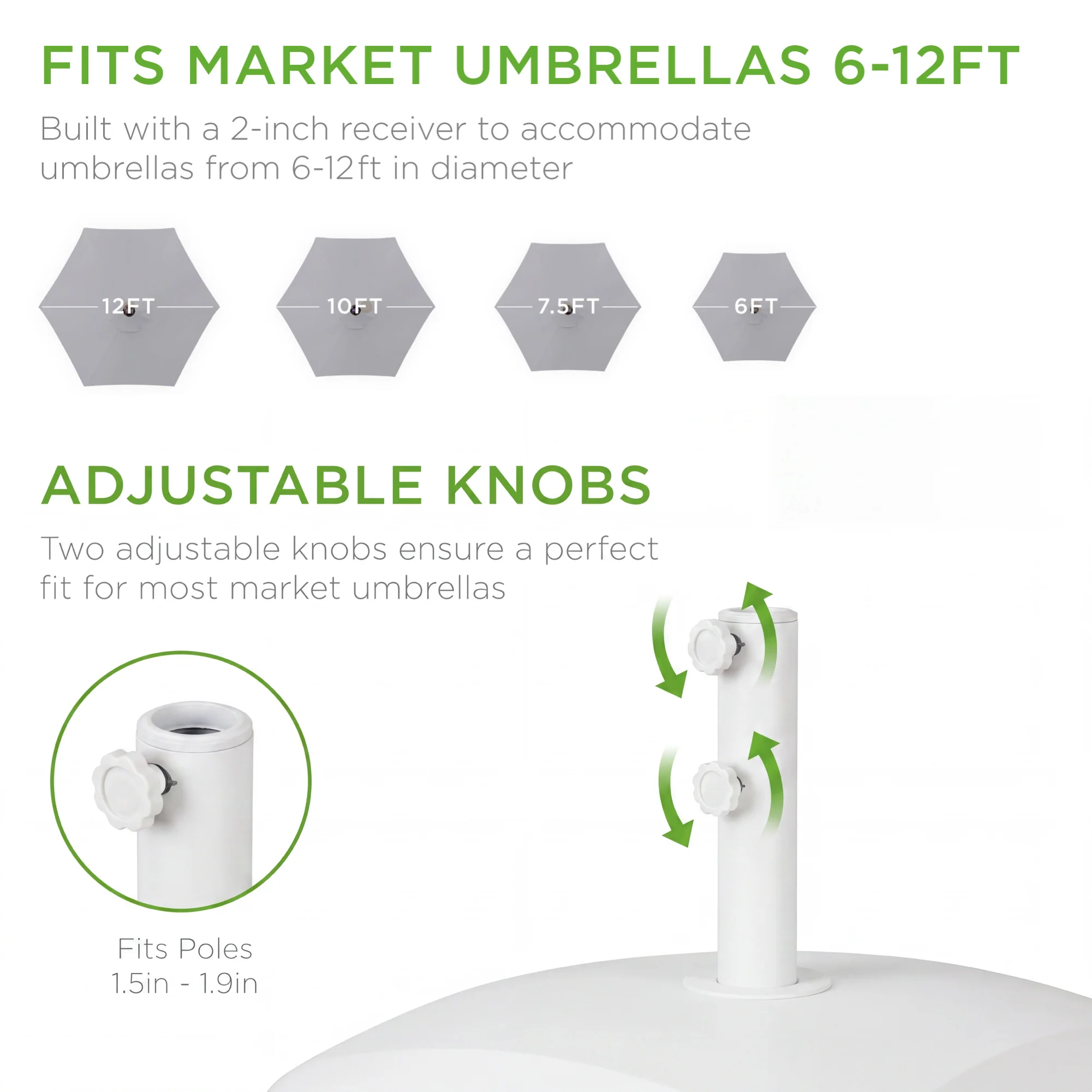 Fillable Mobile Umbrella Base Stand w/ 4 Wheels, 2 Locks, 123lb Capacity - Image 55