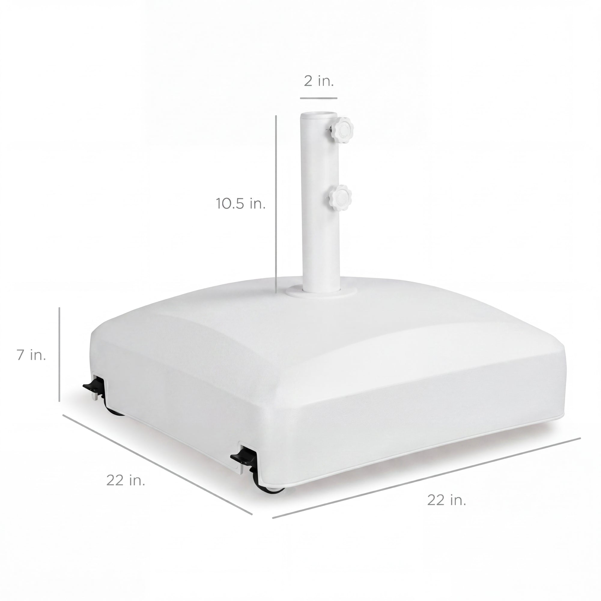 Fillable Mobile Umbrella Base Stand w/ 4 Wheels, 2 Locks, 123lb Capacity - Image 56