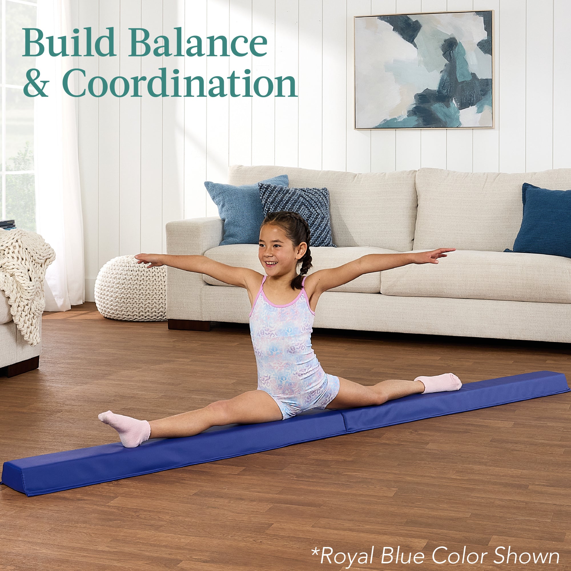 Folding Exercise Fitness Floor Mat w/ Handles & Balance Beam - Image 17