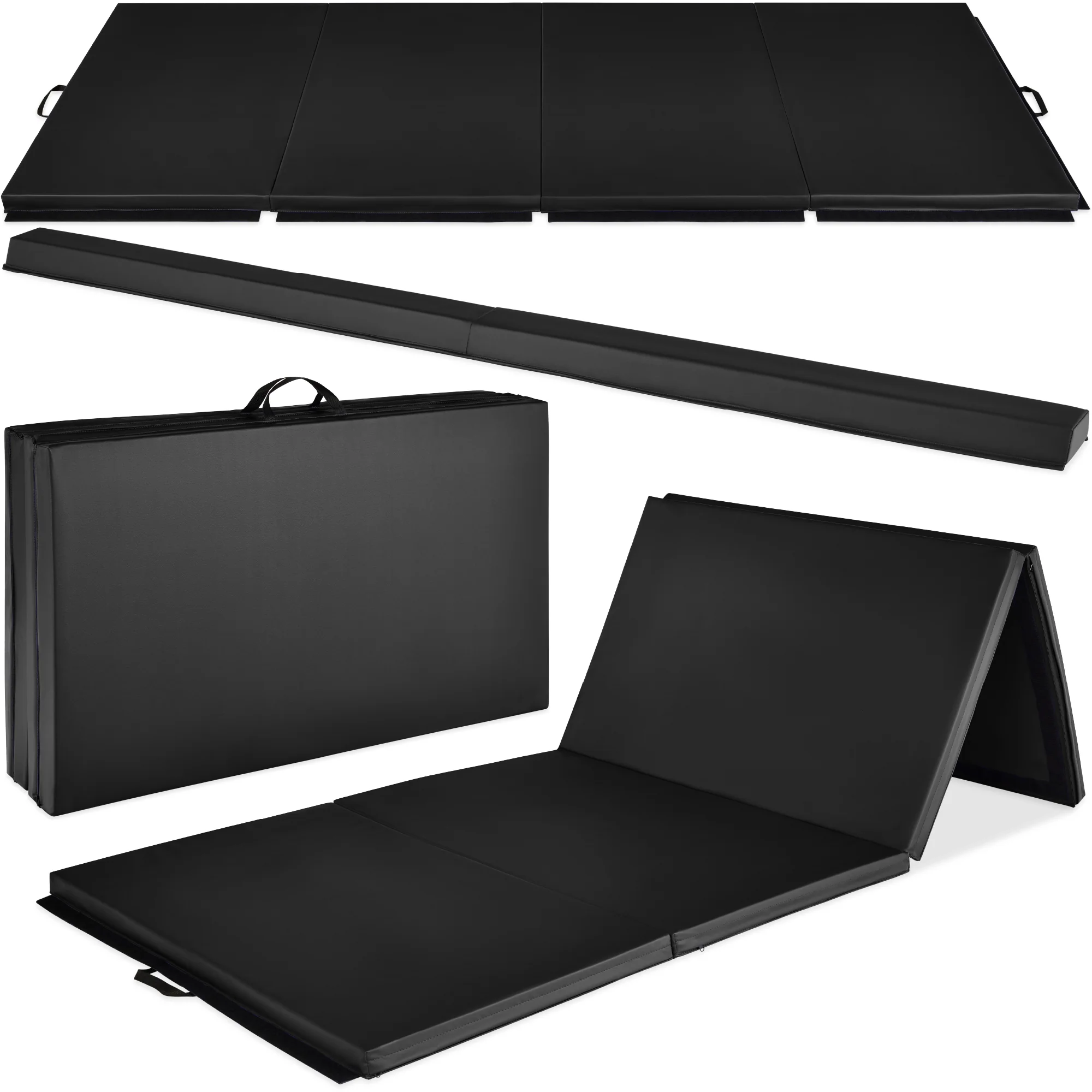 Folding Exercise Fitness Floor Mat w/ Handles & Balance Beam - Image 19