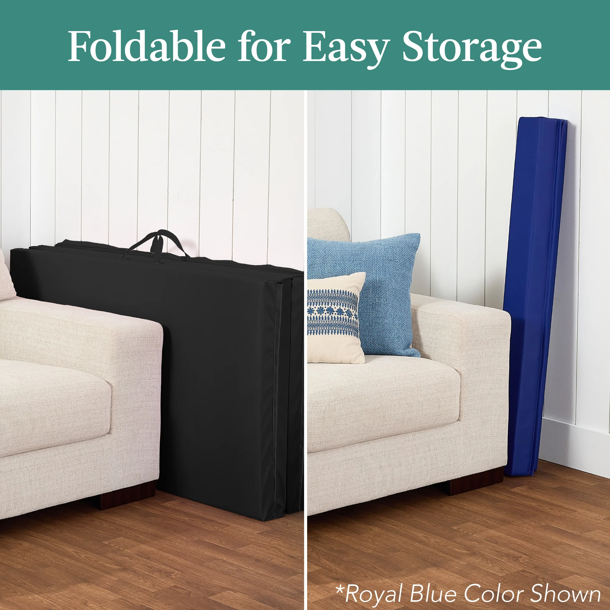 Folding Exercise Fitness Floor Mat w/ Handles & Balance Beam - Image 22