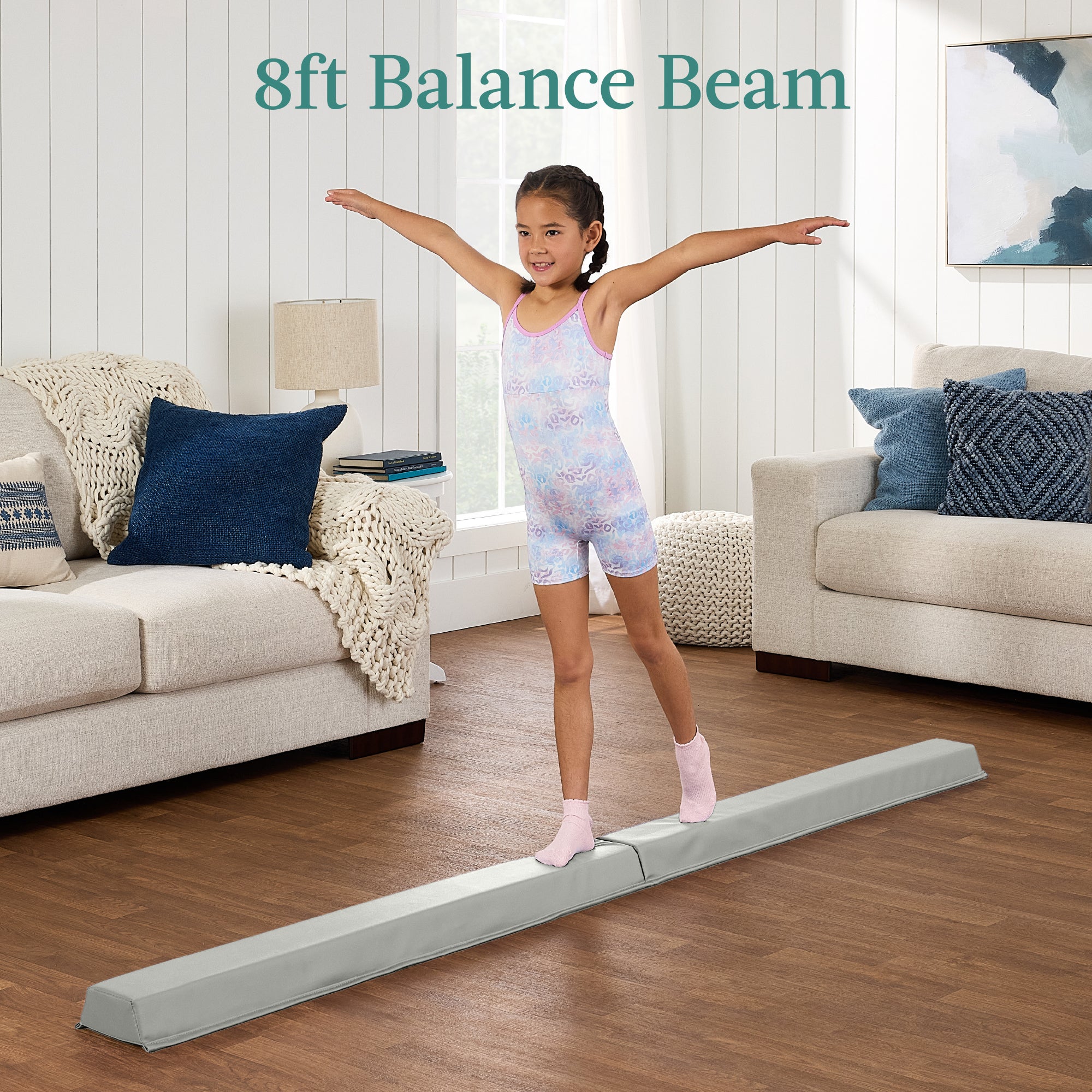 Folding Exercise Fitness Floor Mat w/ Handles & Balance Beam - Image 39
