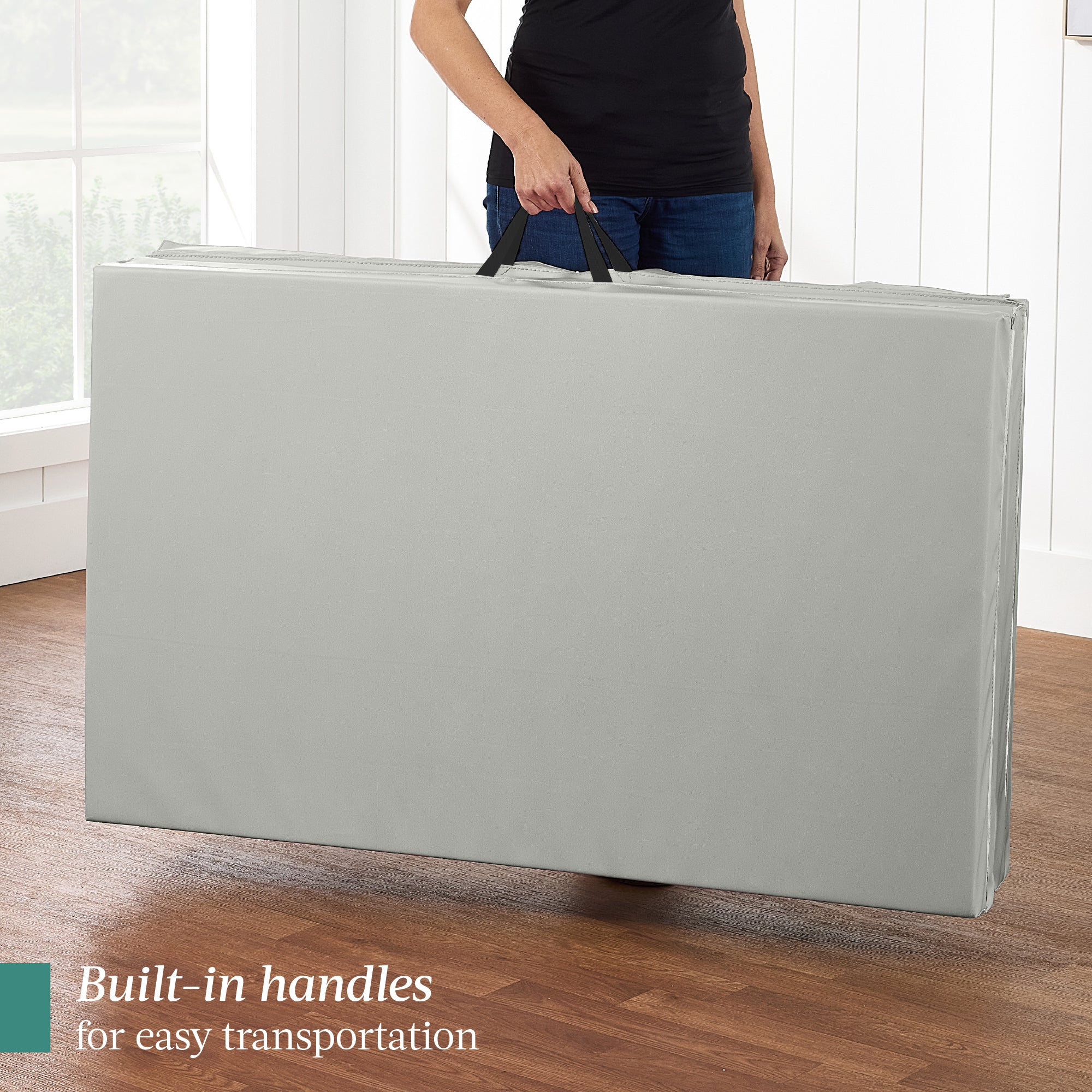 Folding Exercise Fitness Floor Mat w/ Handles & Balance Beam - Image 42