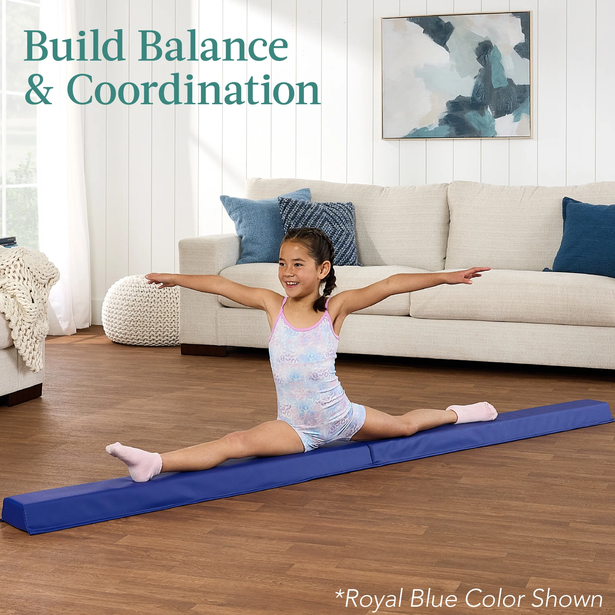 Folding Exercise Fitness Floor Mat w/ Handles & Balance Beam - Image 44