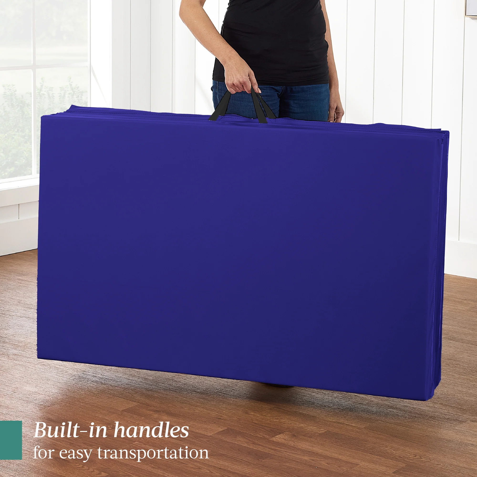 Folding Exercise Fitness Floor Mat w/ Handles & Balance Beam - Image 51