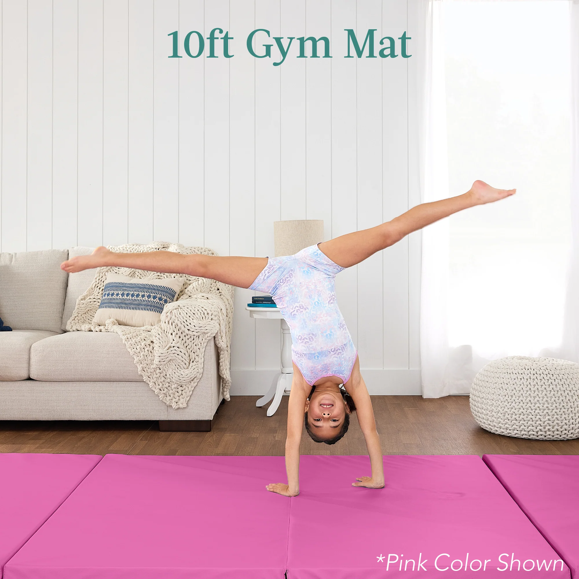 Folding Exercise Fitness Floor Mat w/ Handles & Balance Beam - Image 56
