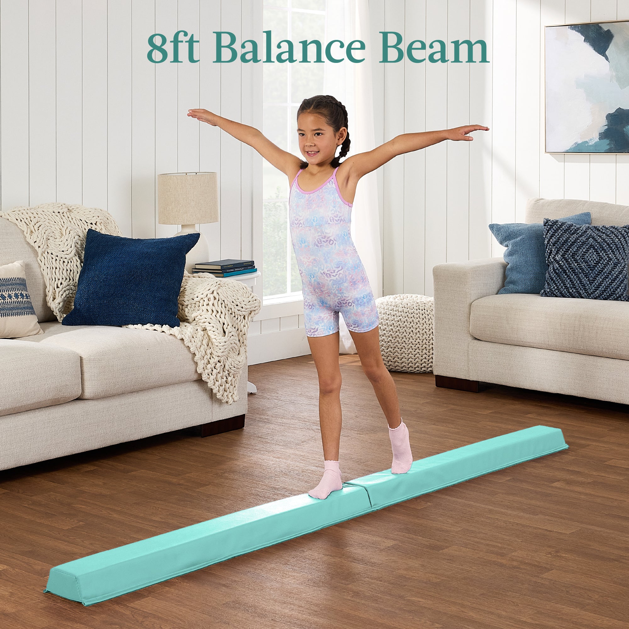 Folding Exercise Fitness Floor Mat w/ Handles & Balance Beam - Image 57