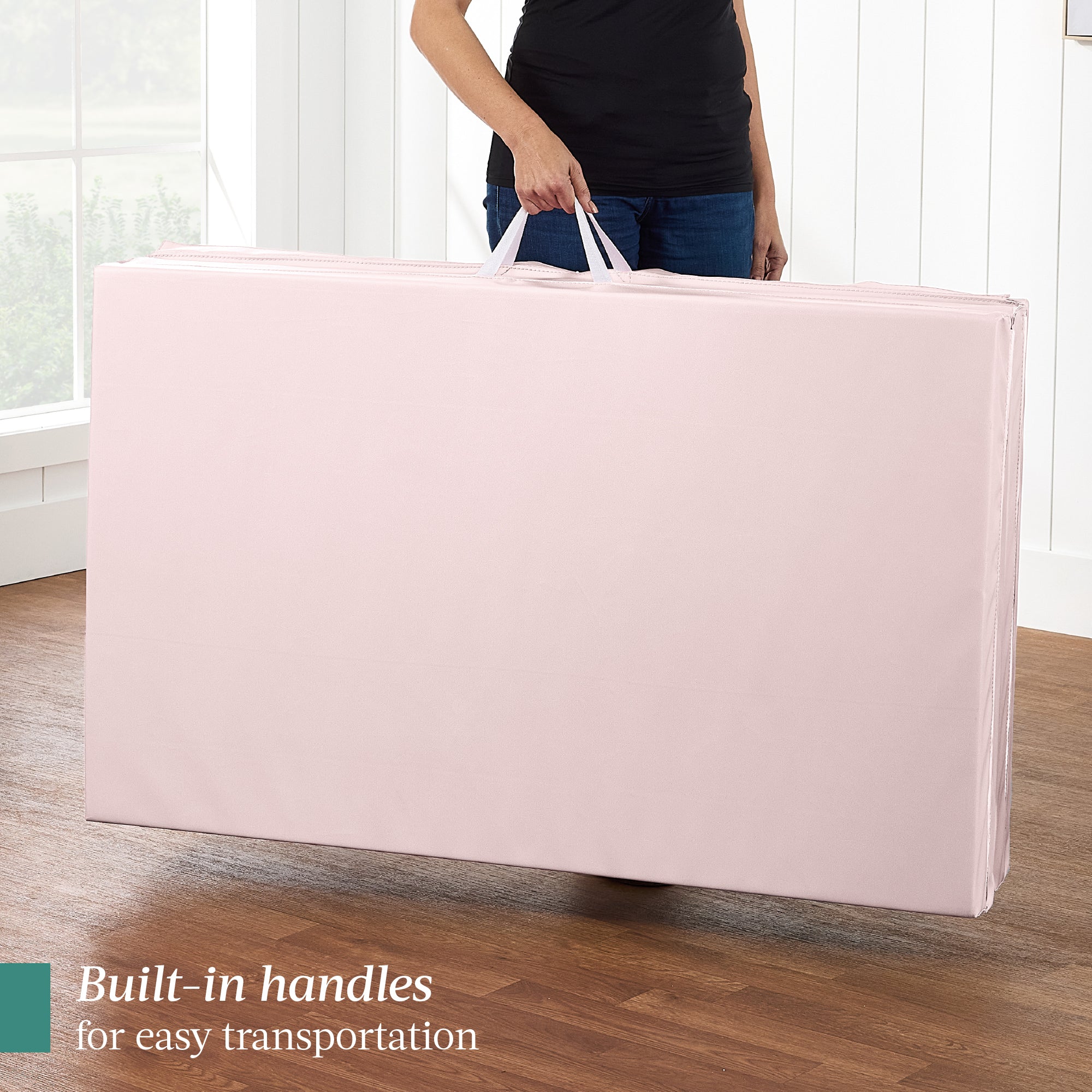 Folding Exercise Fitness Floor Mat w/ Handles & Balance Beam - Image 6