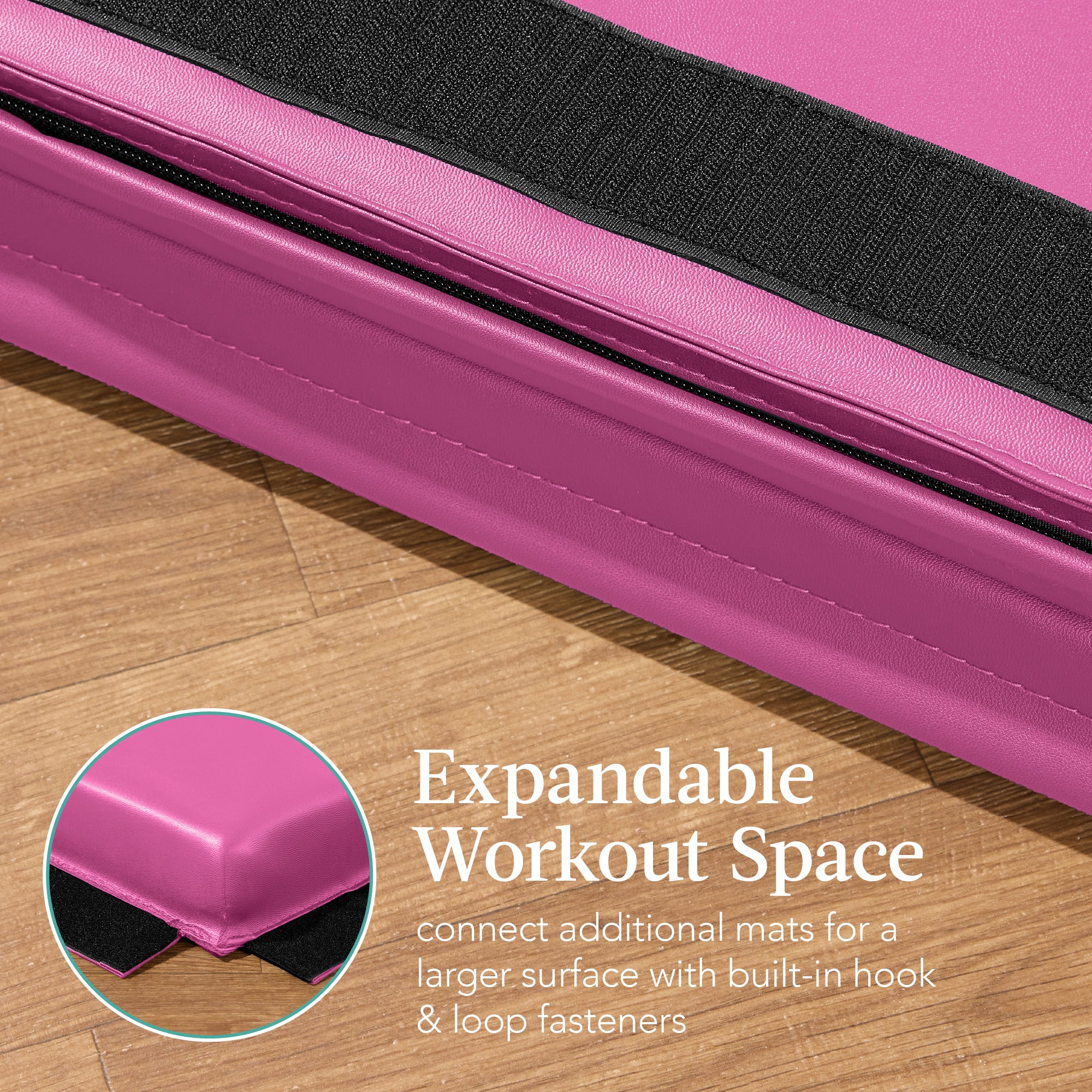 Folding Exercise Fitness Floor Mat w/ Handles & Balance Beam - Image 70