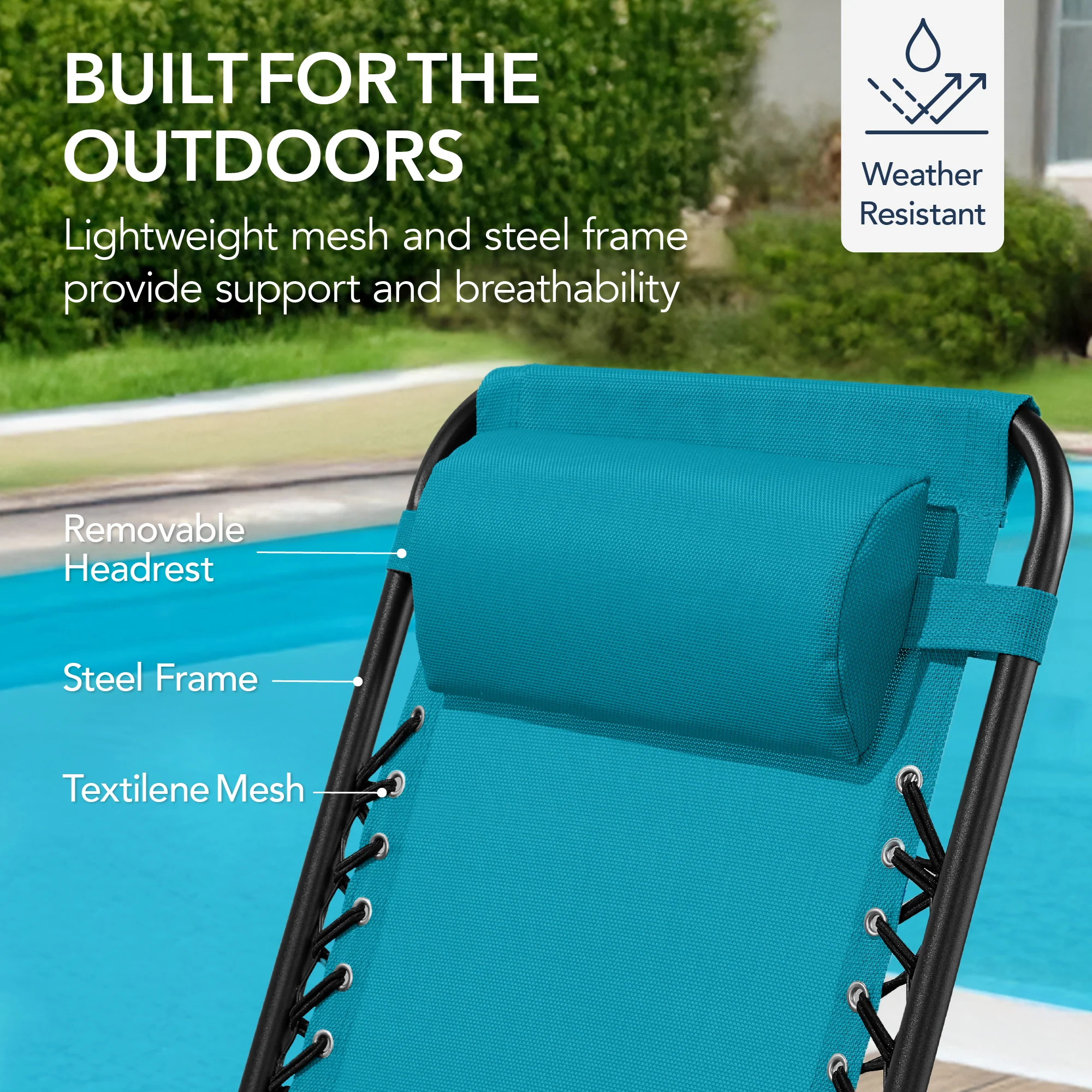 Folding Outdoor Zero Gravity Rocking Lounge Chair w/ Headrest Pillow - Image 27