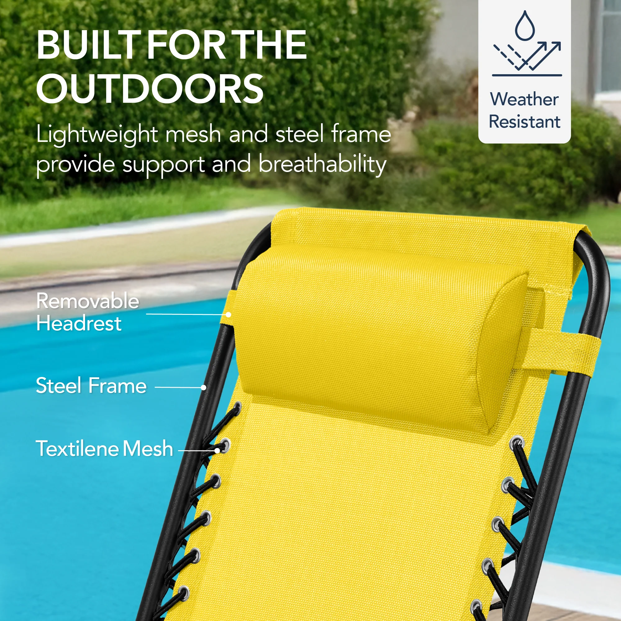 Folding Outdoor Zero Gravity Rocking Lounge Chair w/ Headrest Pillow - Image 6