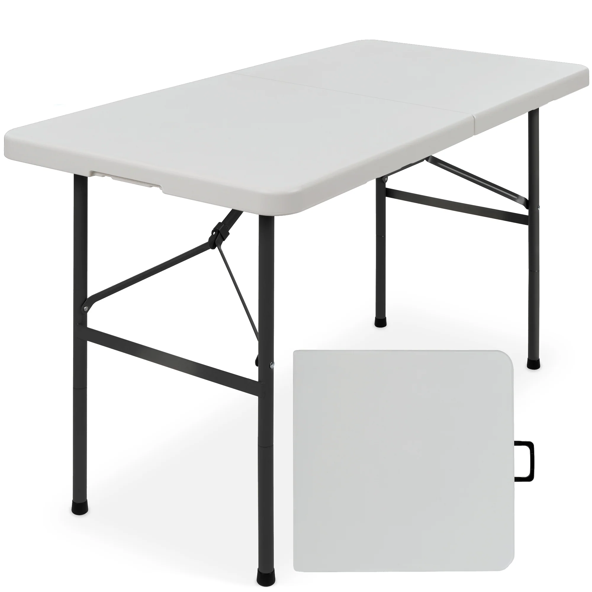 Portable Folding Plastic Dining Table w/ Handle, Lock - 4ft - Image 22
