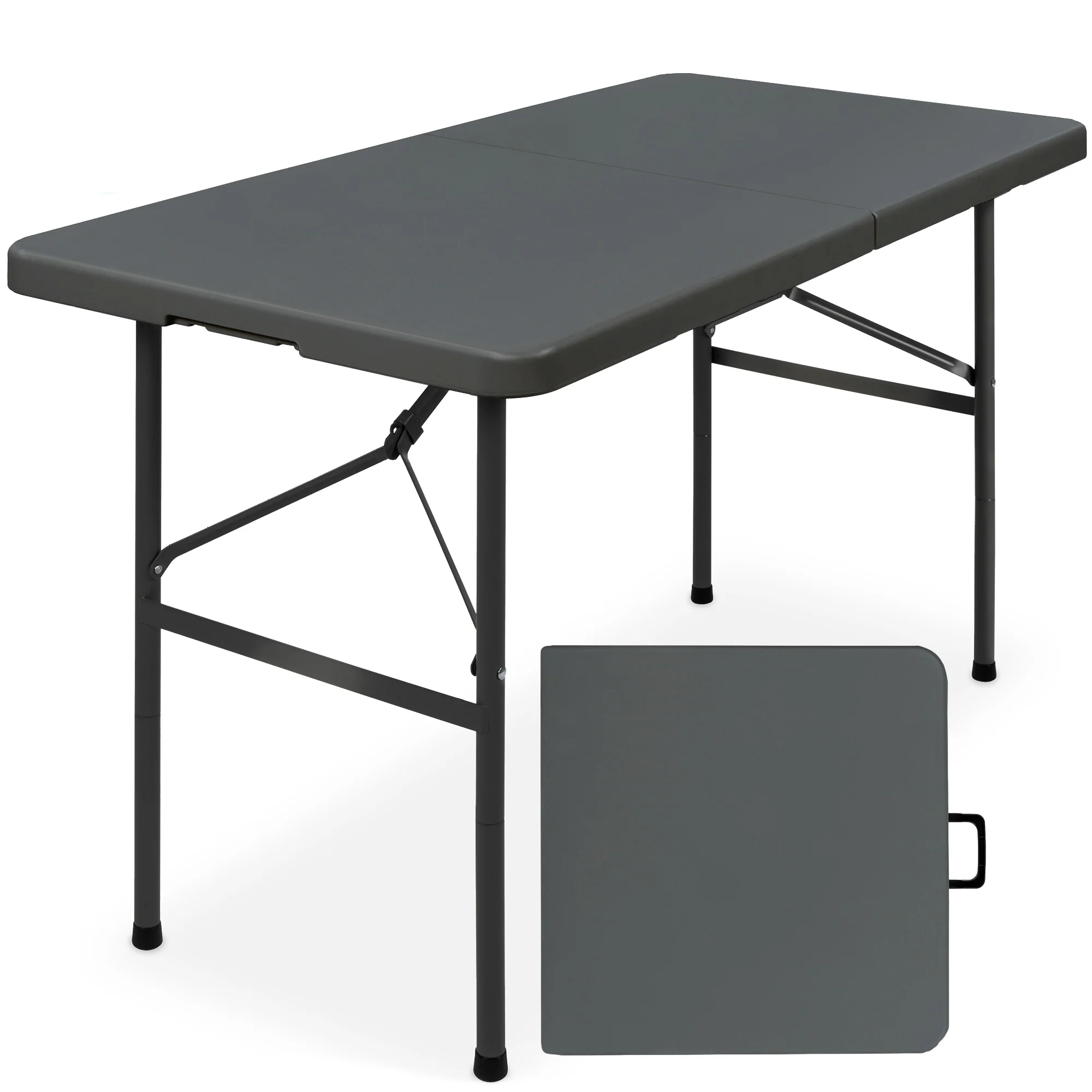 Portable Folding Plastic Dining Table w/ Handle, Lock - 4ft - Image 8