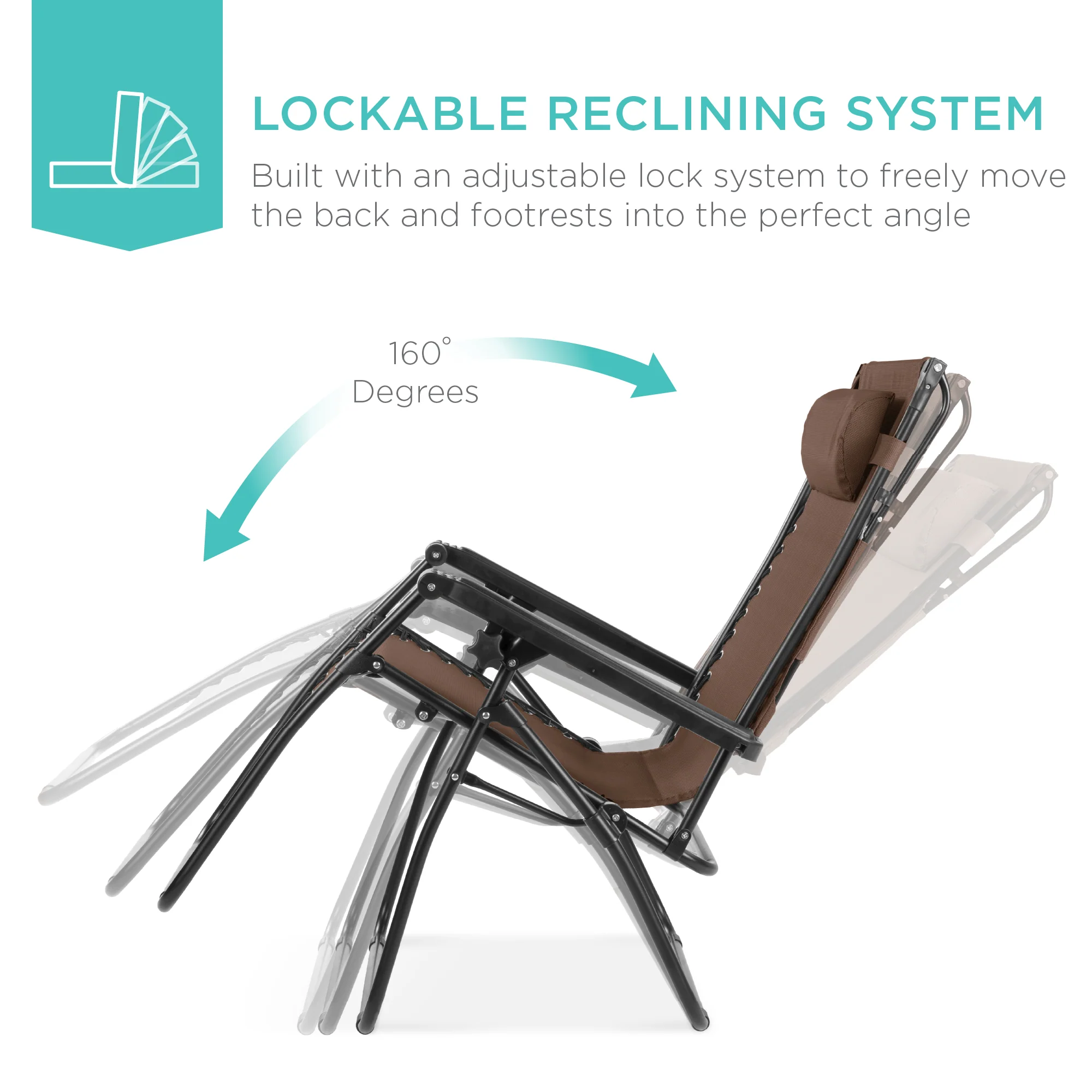 Folding Zero Gravity Recliner Patio Lounge Chair w/ Canopy, Side Tray - Image 107