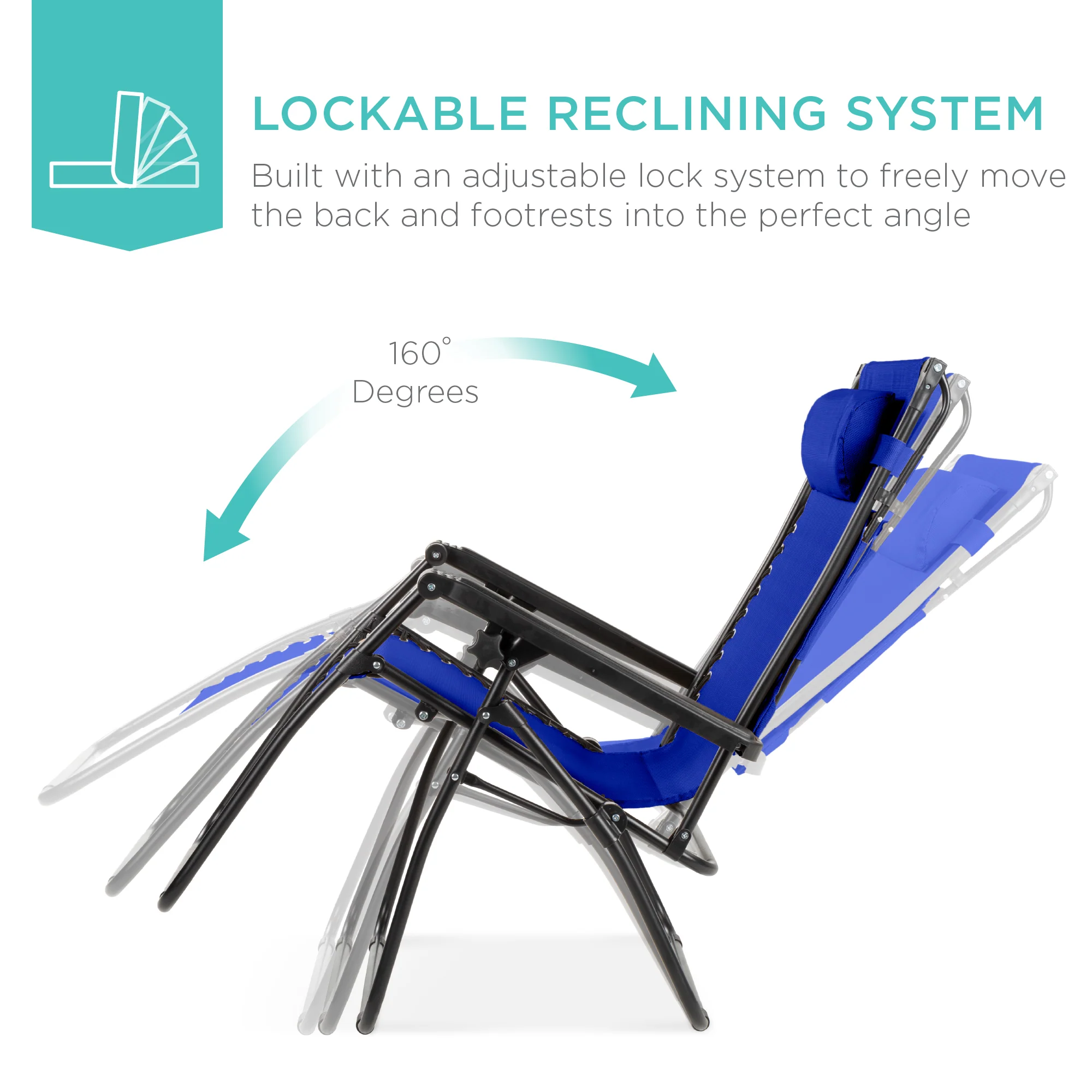 Folding Zero Gravity Recliner Patio Lounge Chair w/ Canopy, Side Tray - Image 127