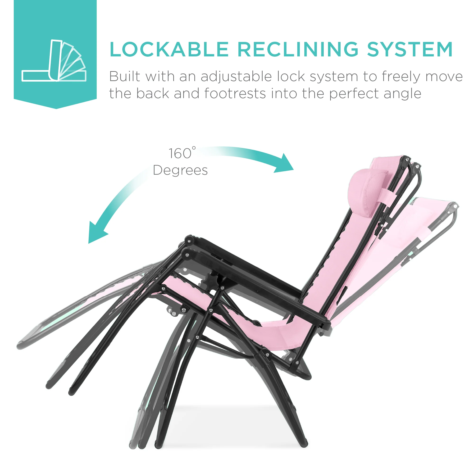 Folding Zero Gravity Recliner Patio Lounge Chair w/ Canopy, Side Tray - Image 47