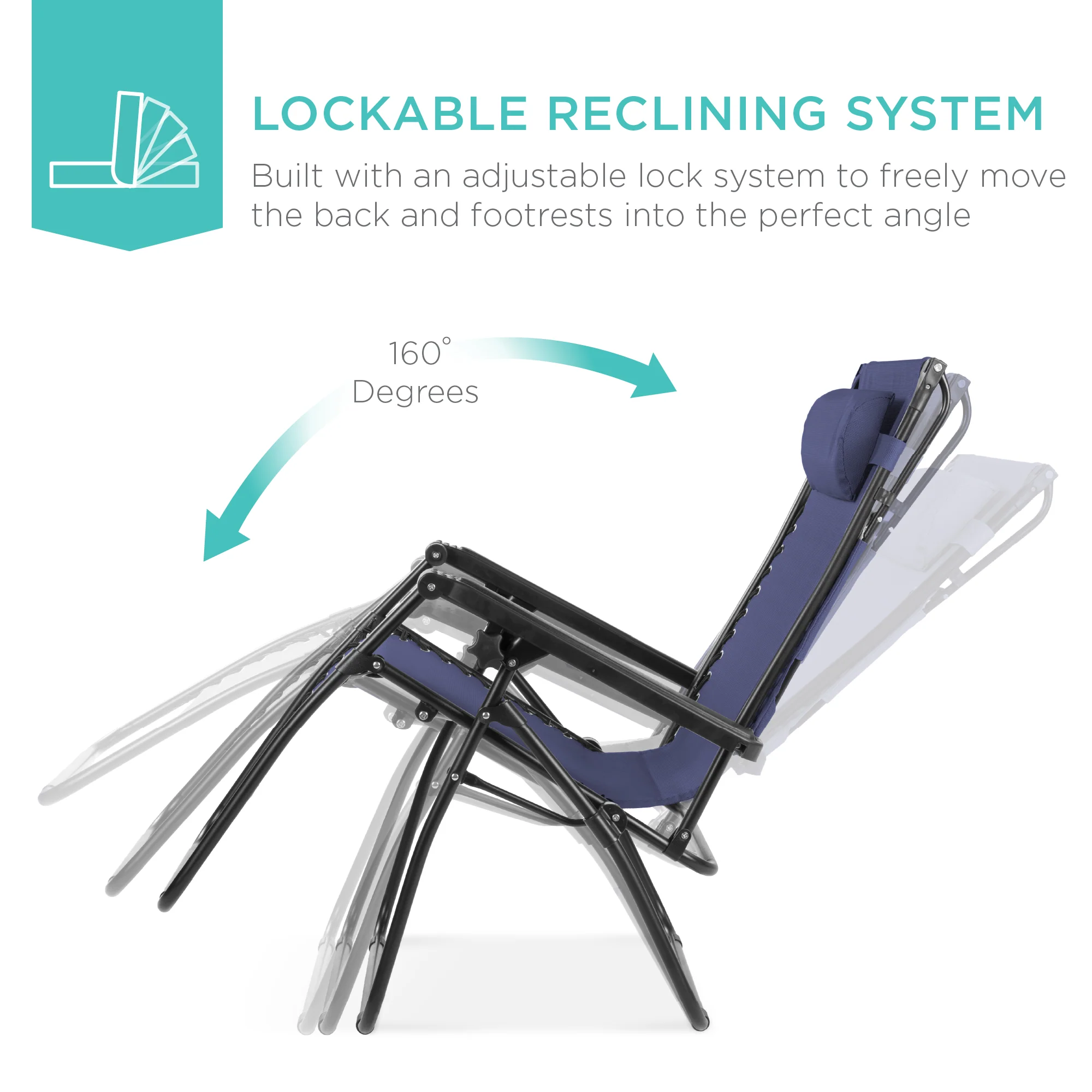 Folding Zero Gravity Recliner Patio Lounge Chair w/ Canopy, Side Tray - Image 67