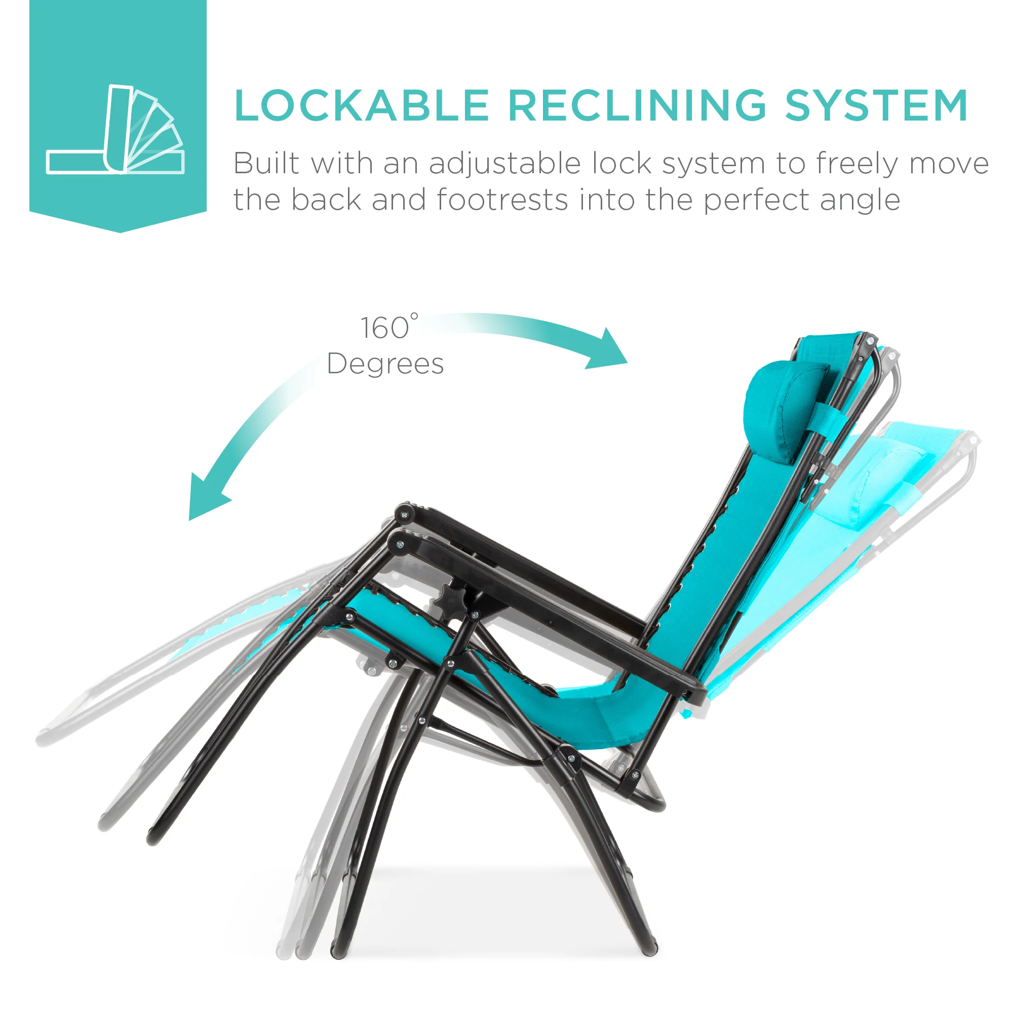 Folding Zero Gravity Recliner Patio Lounge Chair w/ Canopy, Side Tray - Image 95