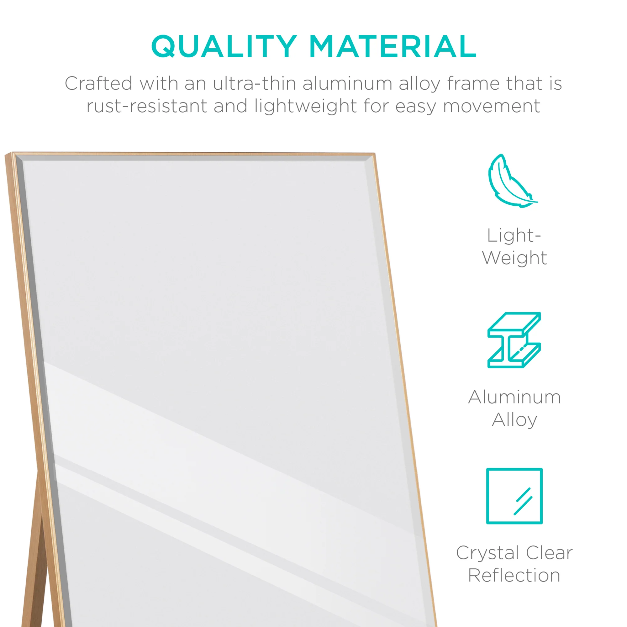 Large Full Length Mirror, Wall Hanging & Leaning Floor Mirror - 65x22in - Image 12