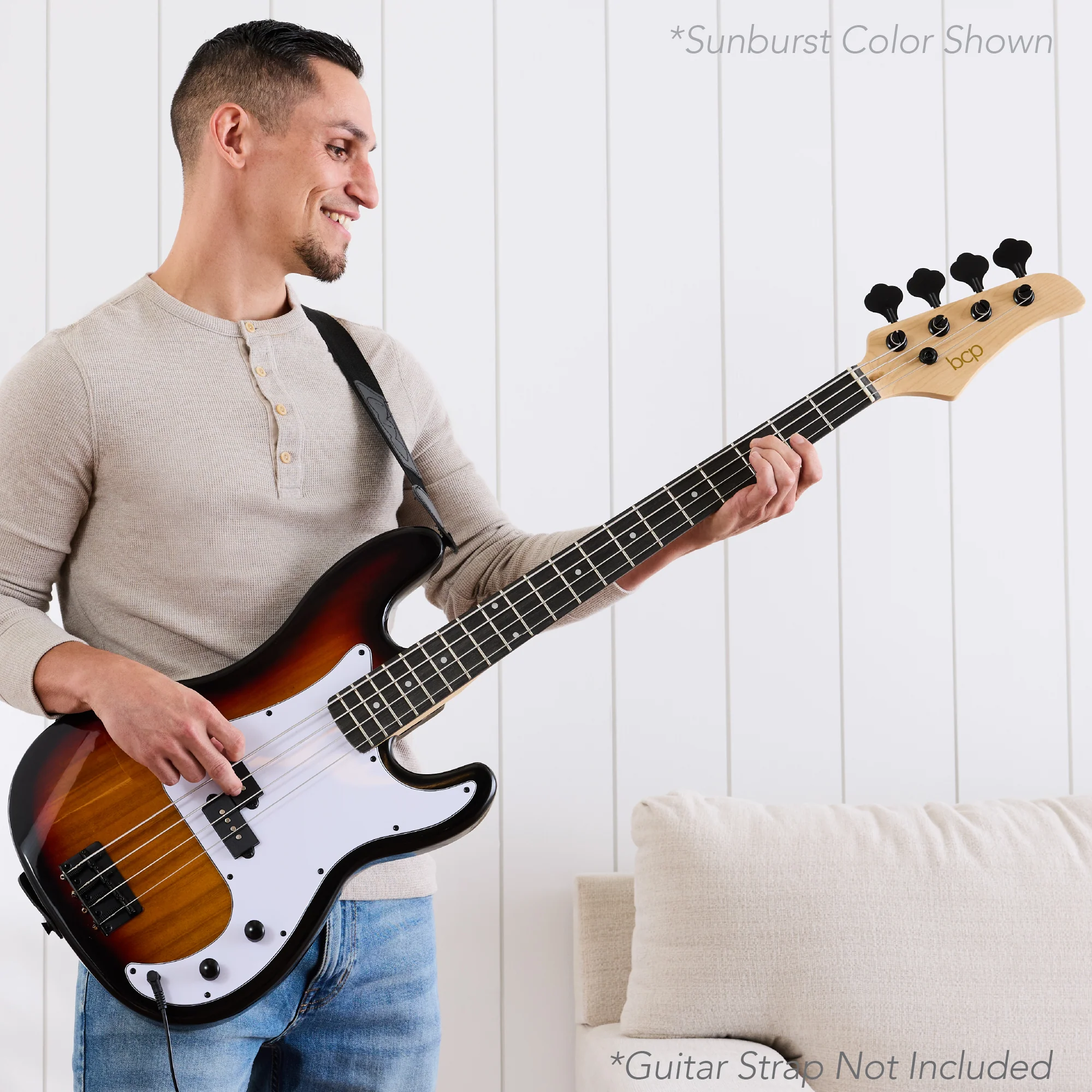 Full Size Beginner 4-String Electric Guitar Bass Guitar w/ Padded Case - Image 42