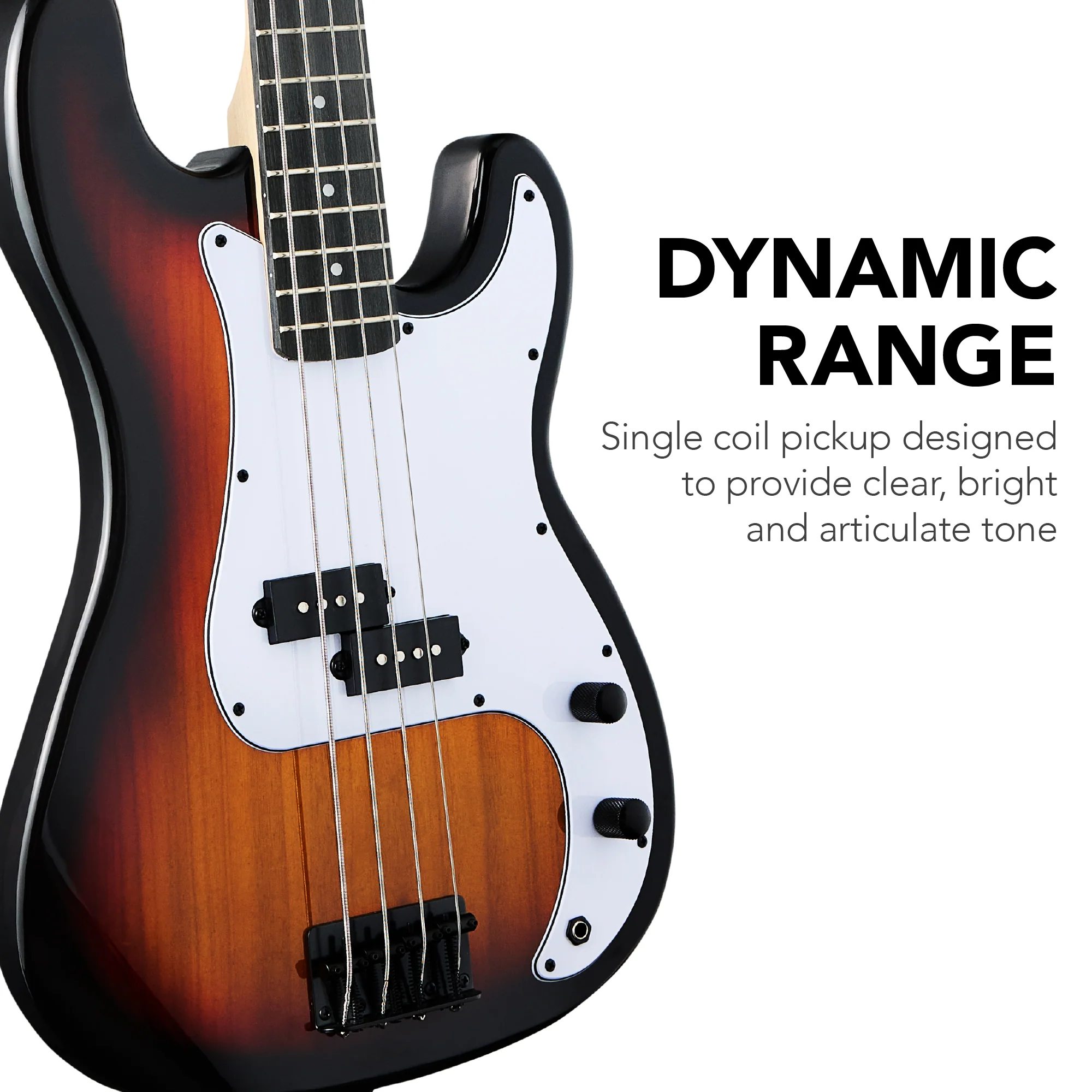 Full Size Beginner 4-String Electric Guitar Bass Guitar w/ Padded Case - Image 59