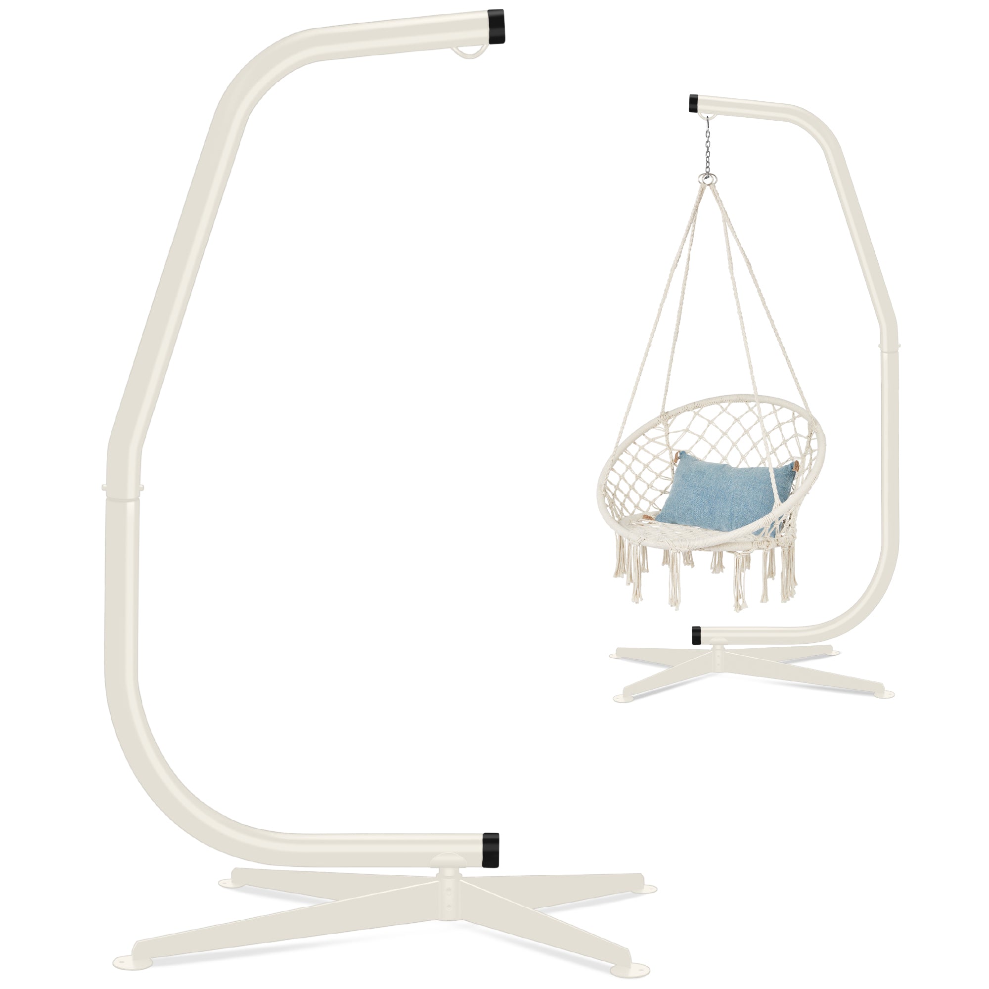 Curved Hanging Hammock C-Stand w/ All-Weather, Steel Frame - Stand Only - Image 15