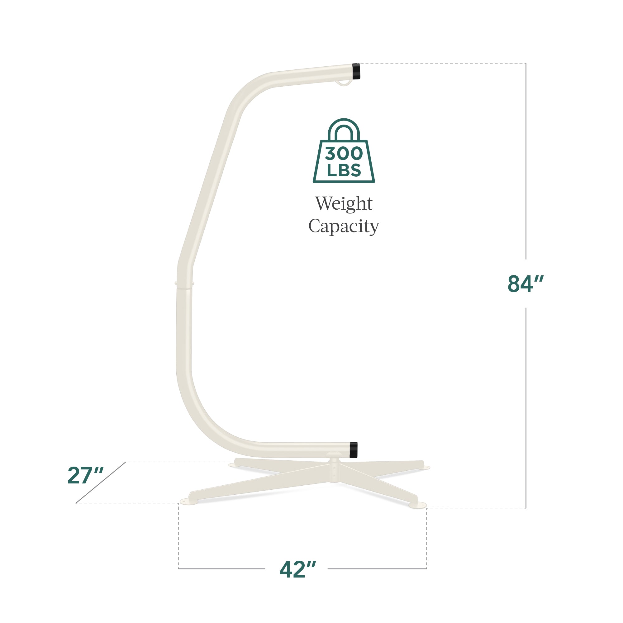 Curved Hanging Hammock C-Stand w/ All-Weather, Steel Frame - Stand Only - Image 16