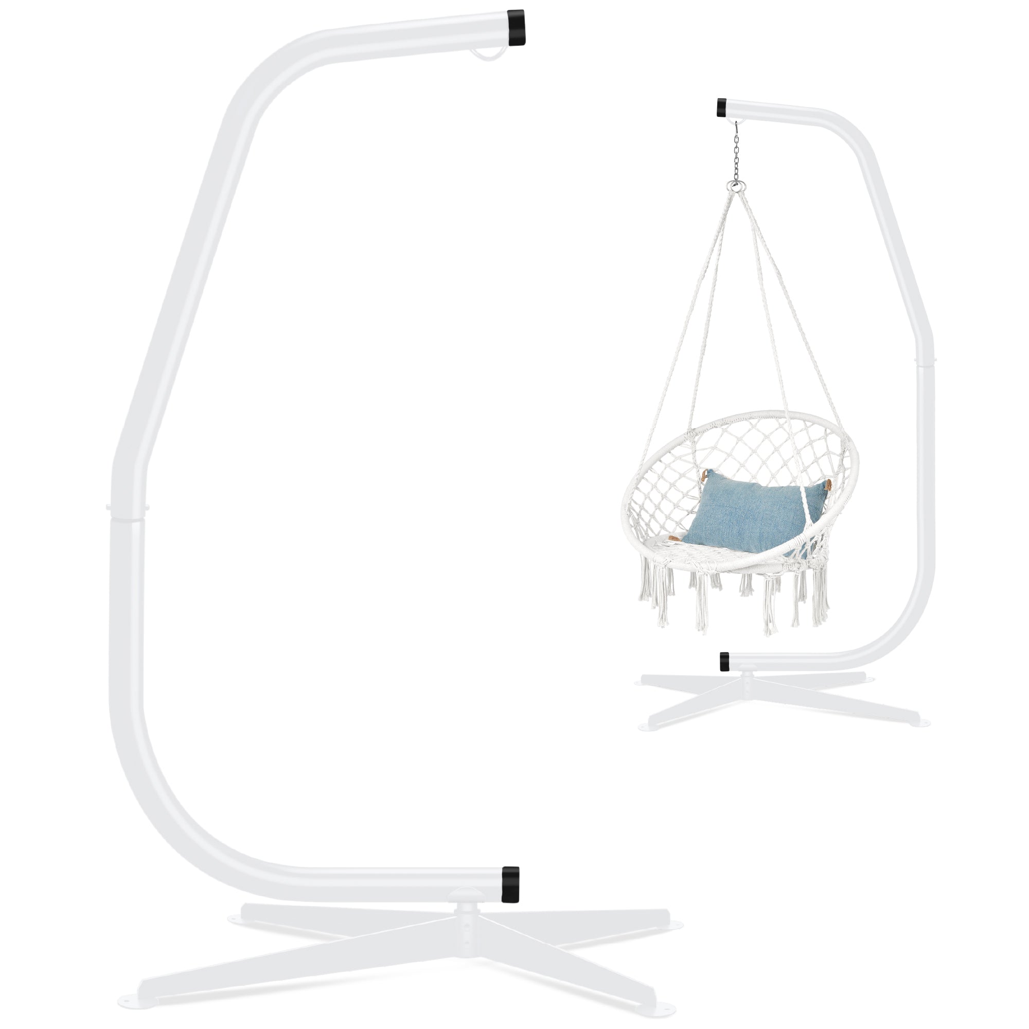 Curved Hanging Hammock C-Stand w/ All-Weather, Steel Frame - Stand Only - Image 29