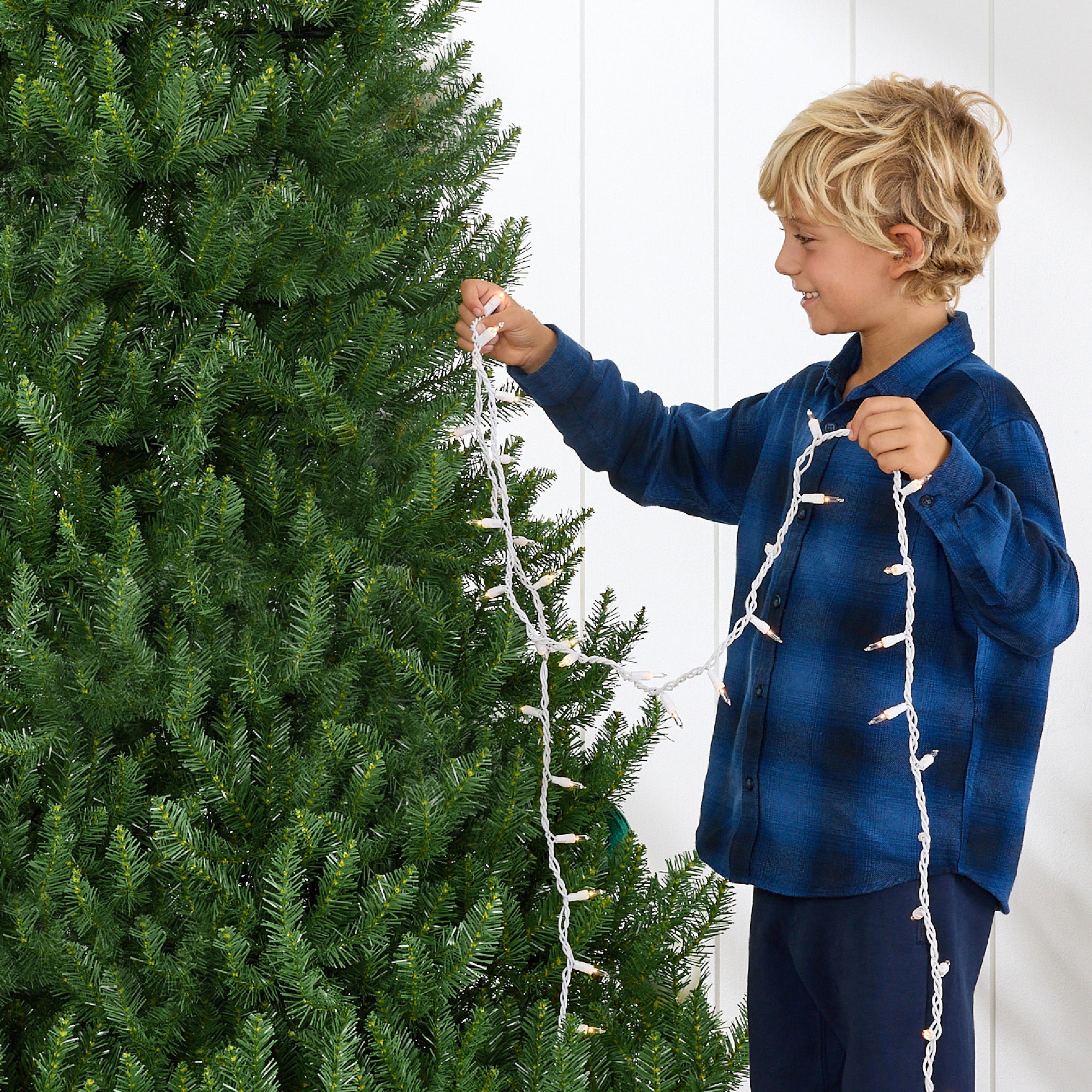Hinged Douglas Full Fir Artificial Christmas Tree w/ Metal Stand - Image 30