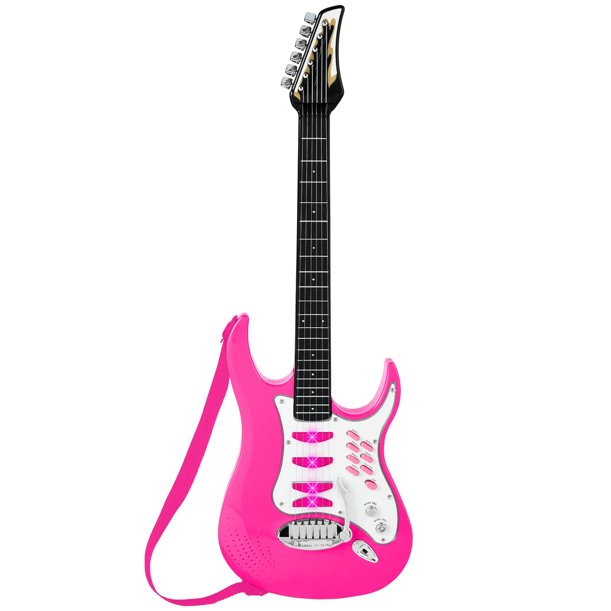 Kids Electric Guitar Toy Play Set w/ 6 Songs, Microphone, Amp - Image 11