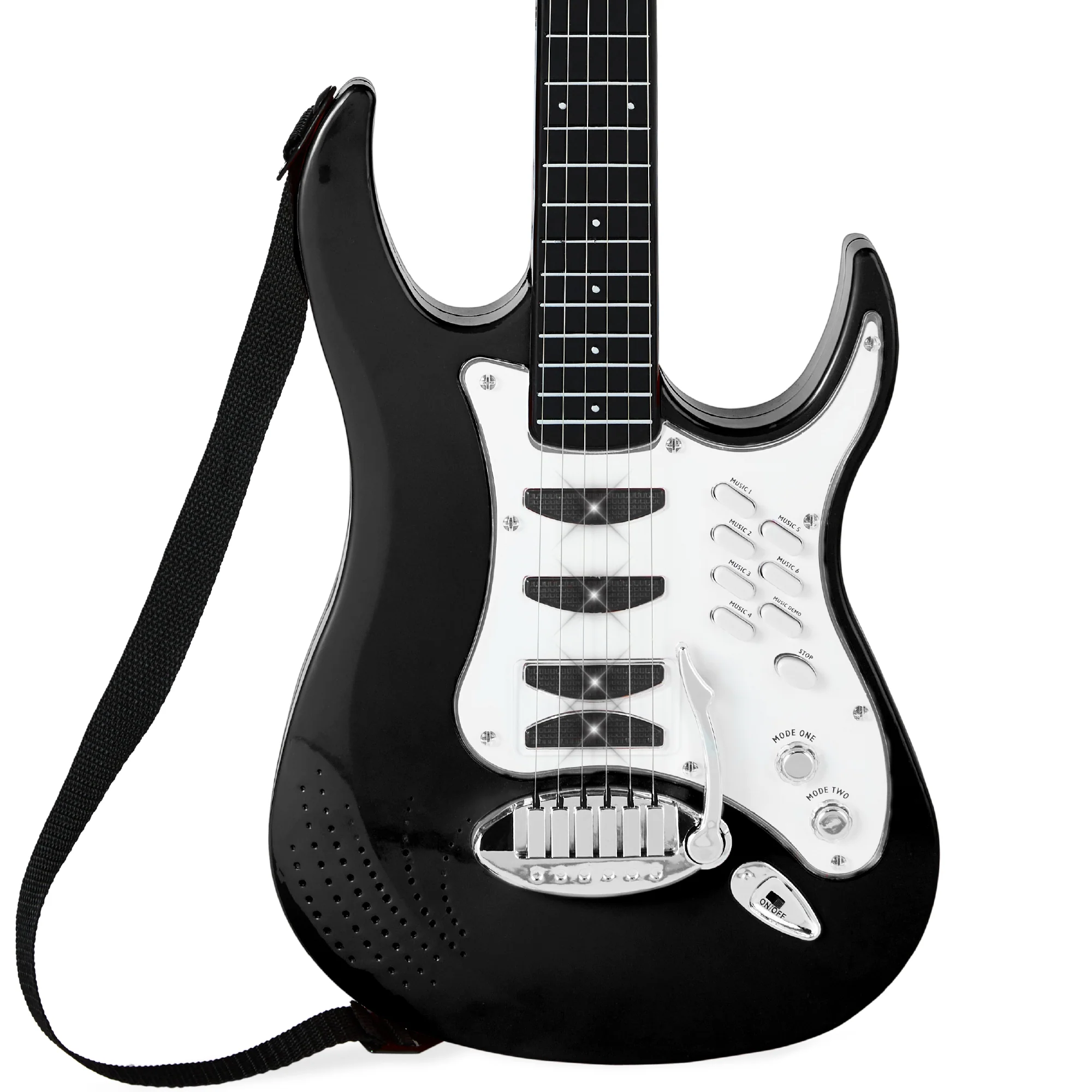 Kids Electric Guitar Toy Play Set w/ 6 Songs, Microphone, Amp - Image 17