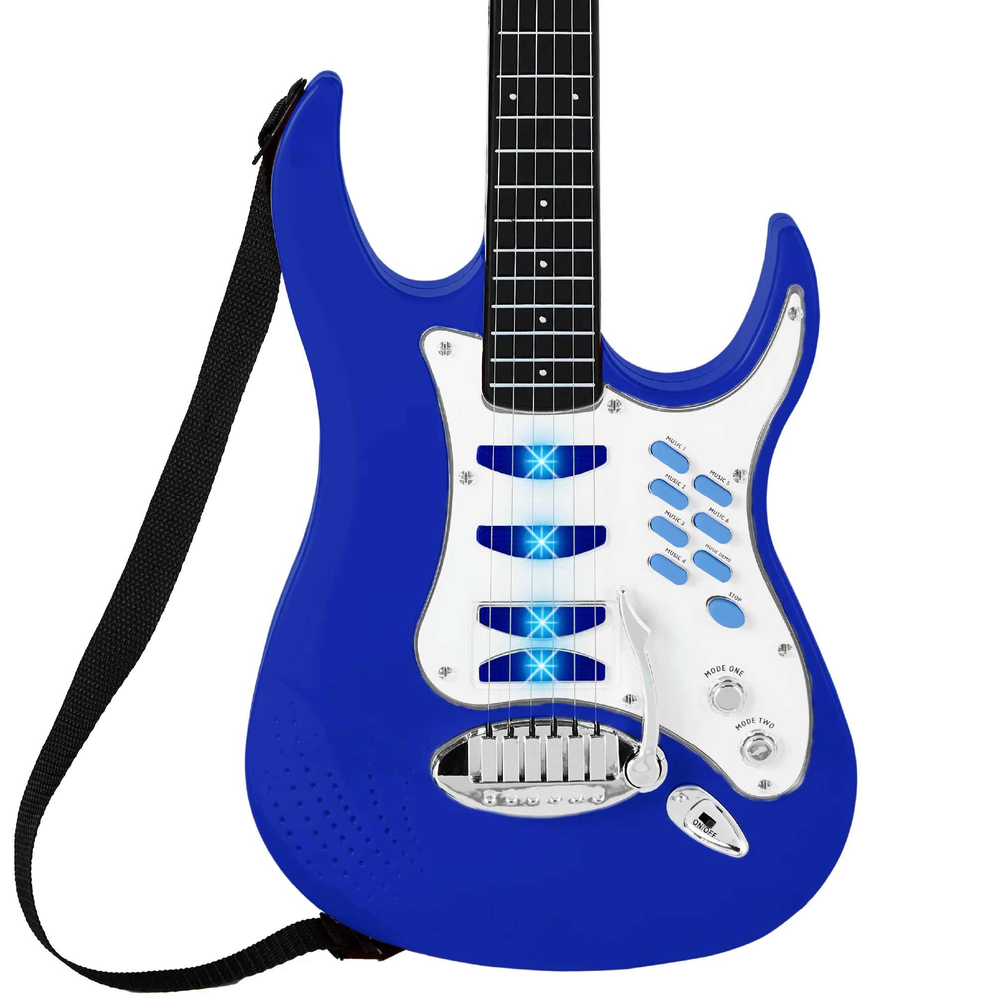 Kids Electric Guitar Toy Play Set w/ 6 Songs, Microphone, Amp - Image 24