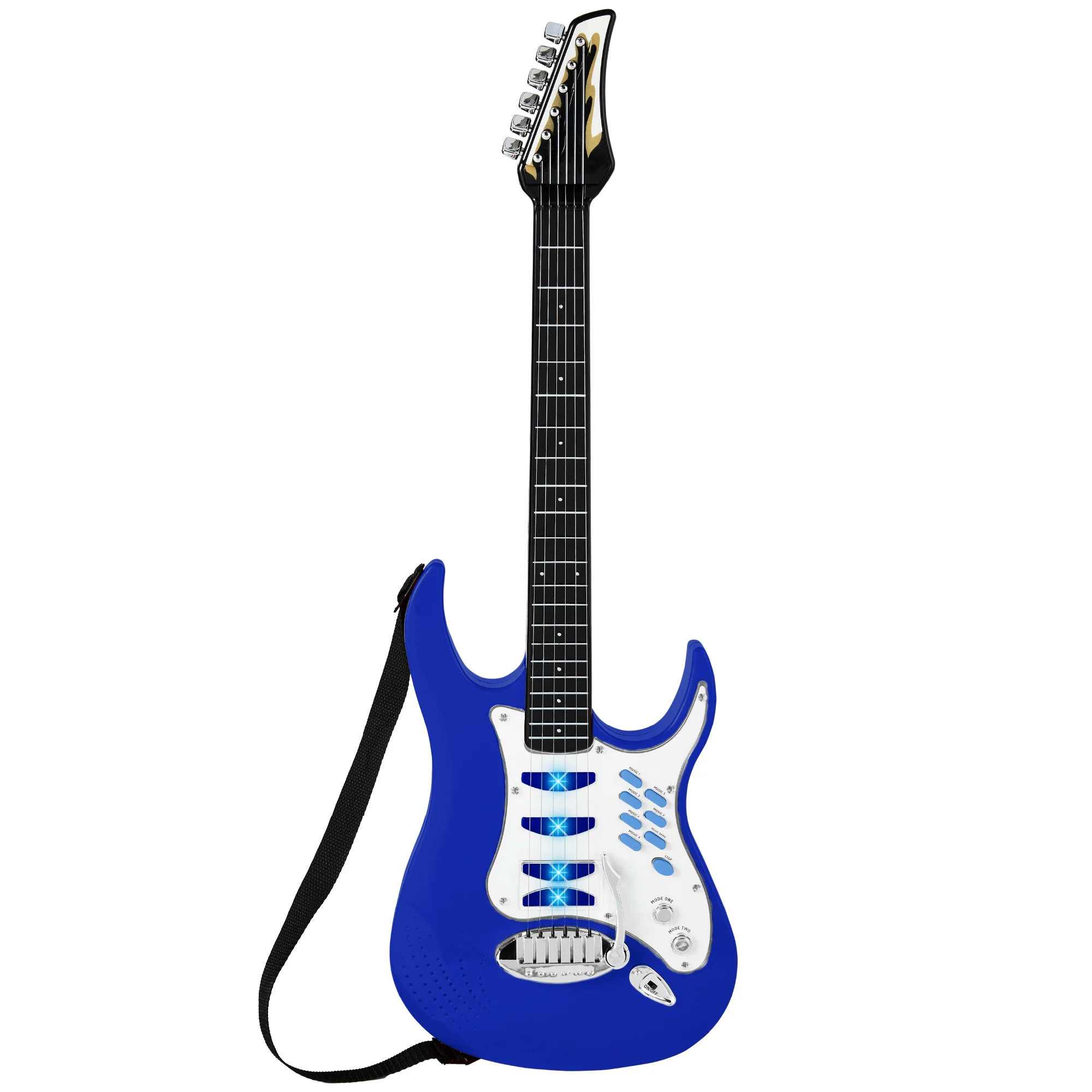 Kids Electric Guitar Toy Play Set w/ 6 Songs, Microphone, Amp - Image 25