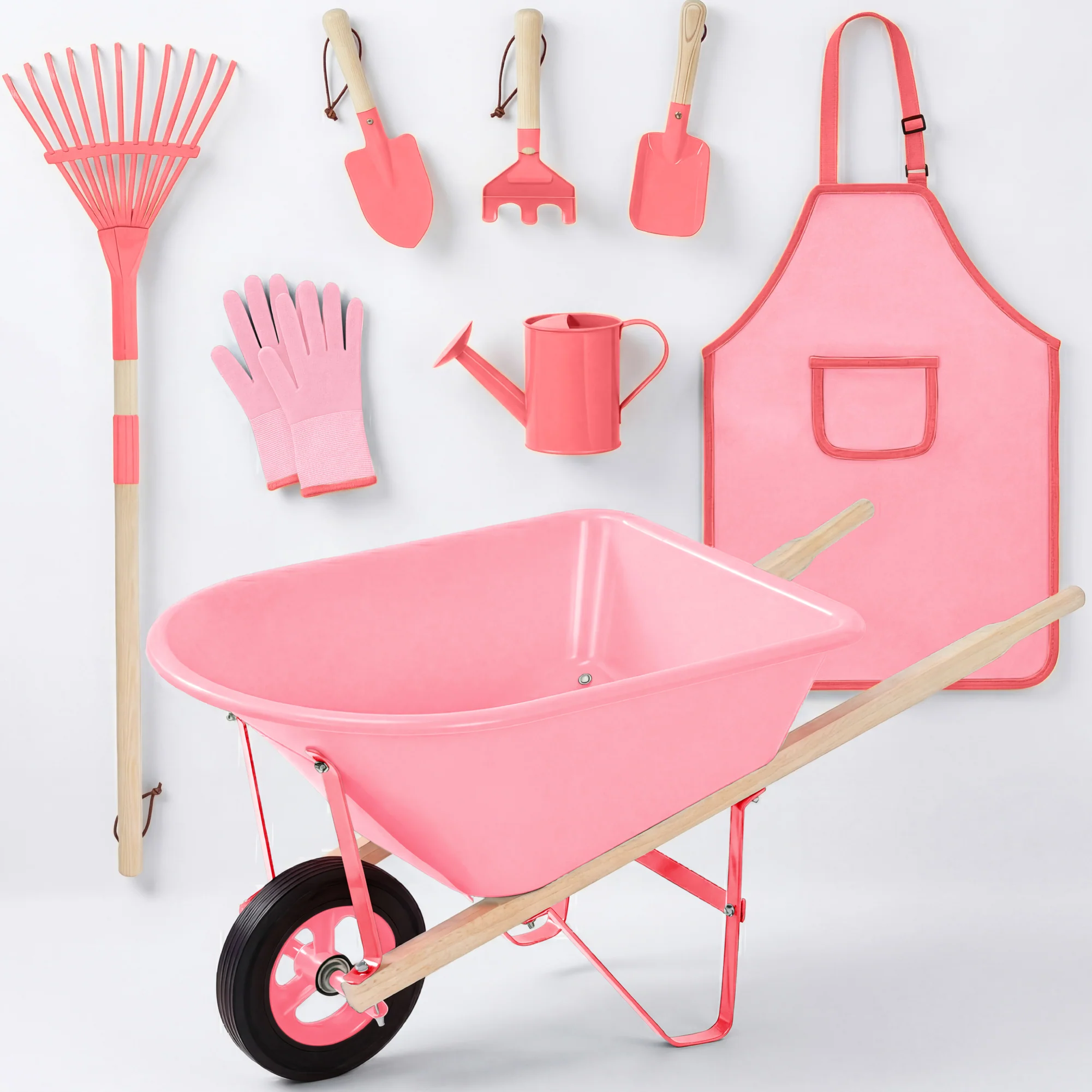 Kids Wheelbarrow and 8pc Gardening Tool Set - Image 10