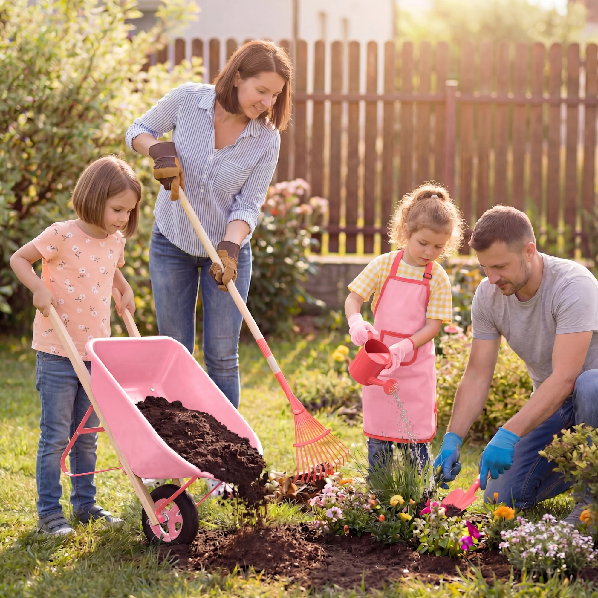 Kids Wheelbarrow and 8pc Gardening Tool Set - Image 17