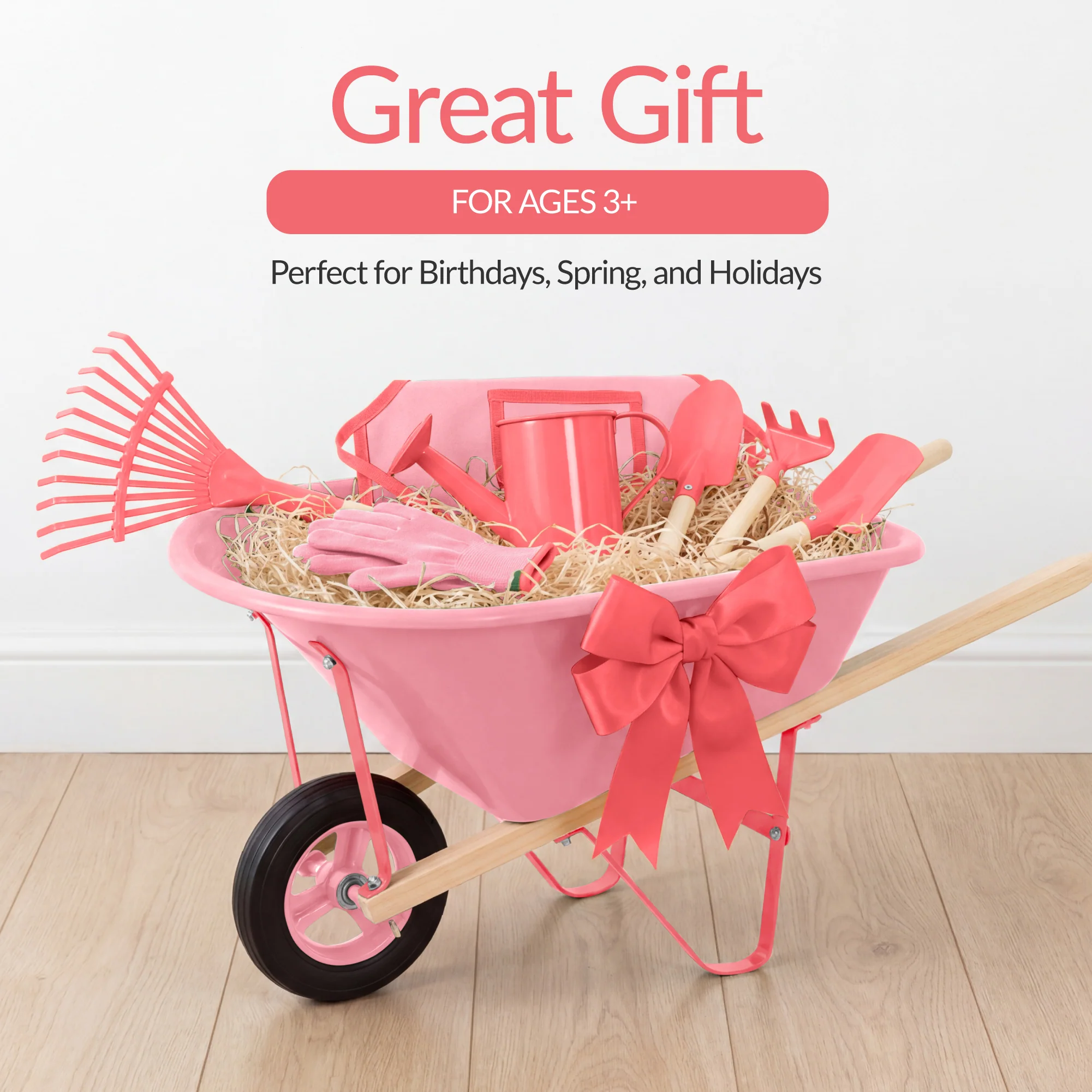 Kids Wheelbarrow and 8pc Gardening Tool Set - Image 18