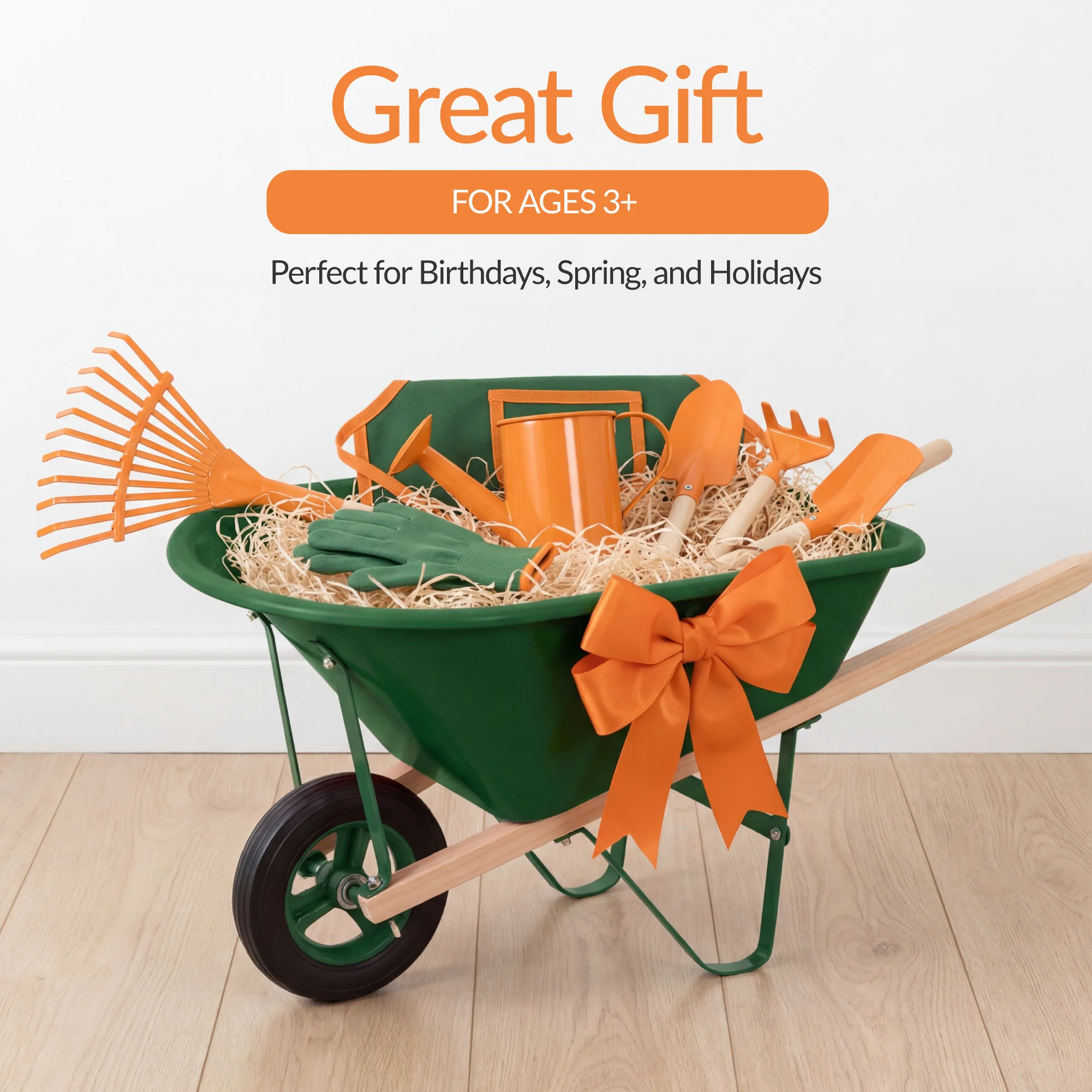 Kids Wheelbarrow and 8pc Gardening Tool Set - Image 9