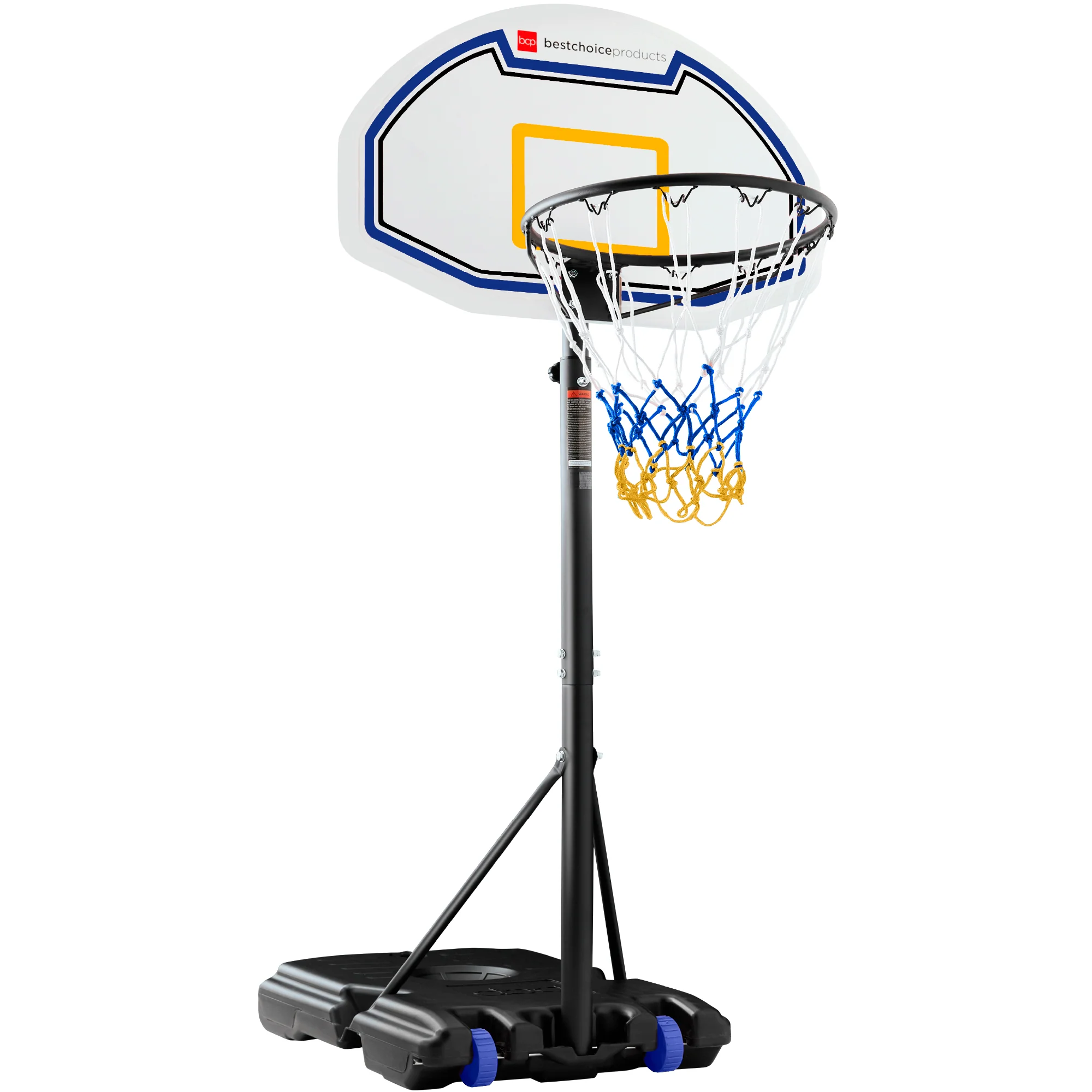 Kids Height-Adjustable Basketball Hoop, Portable Backboard System w/ Wheels - Image 8