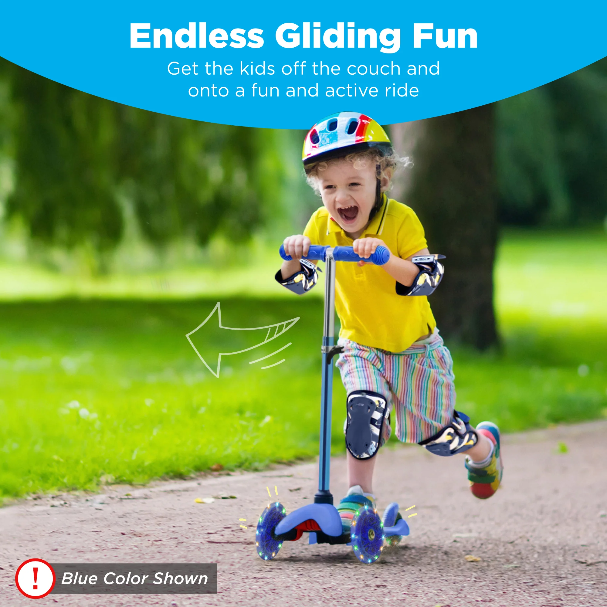 Kids Mini Kick Scooter Toy w/ Colorful Light-Up Wheels, Adjustable T-Bar - Image 10