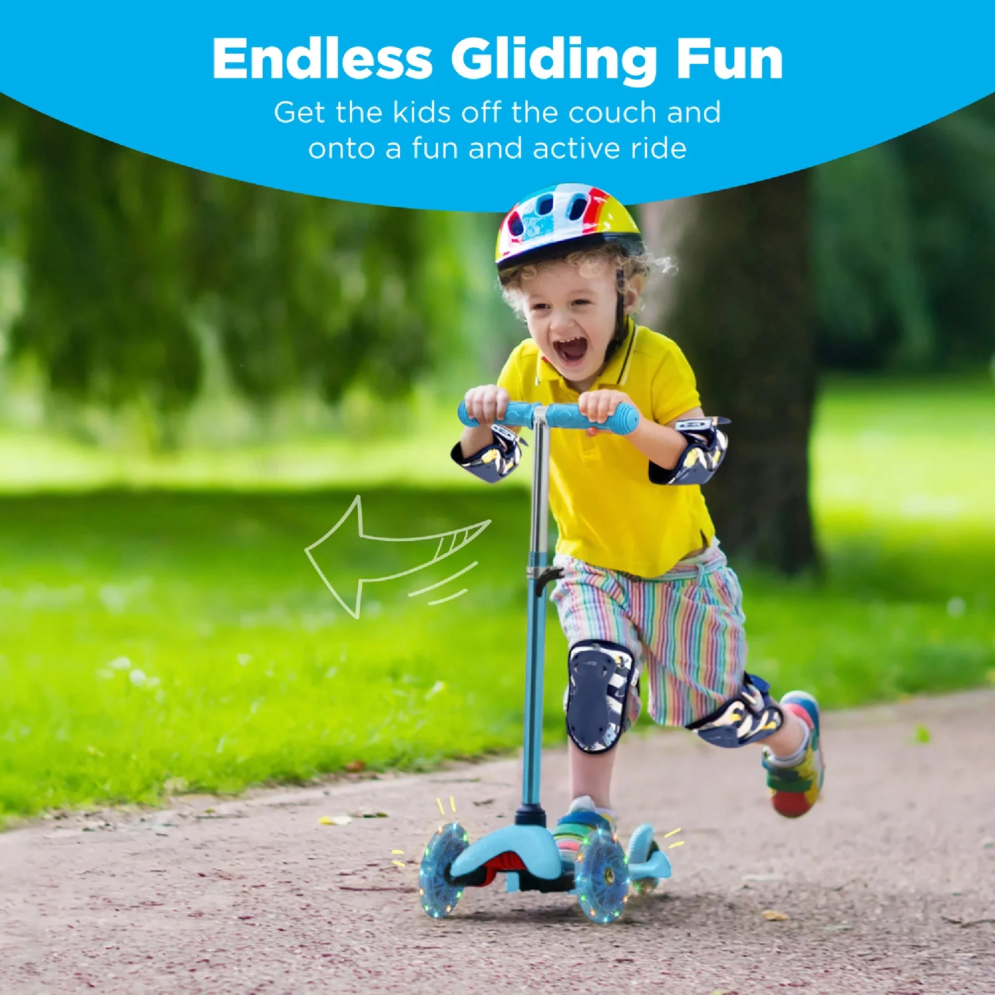 Kids Mini Kick Scooter Toy w/ Colorful Light-Up Wheels, Adjustable T-Bar - Image 31