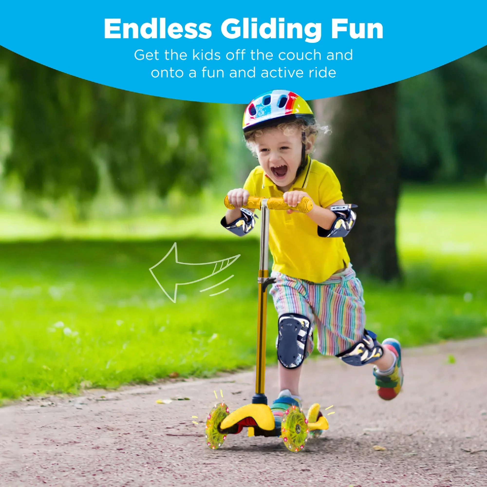 Kids Mini Kick Scooter Toy w/ Colorful Light-Up Wheels, Adjustable T-Bar - Image 48
