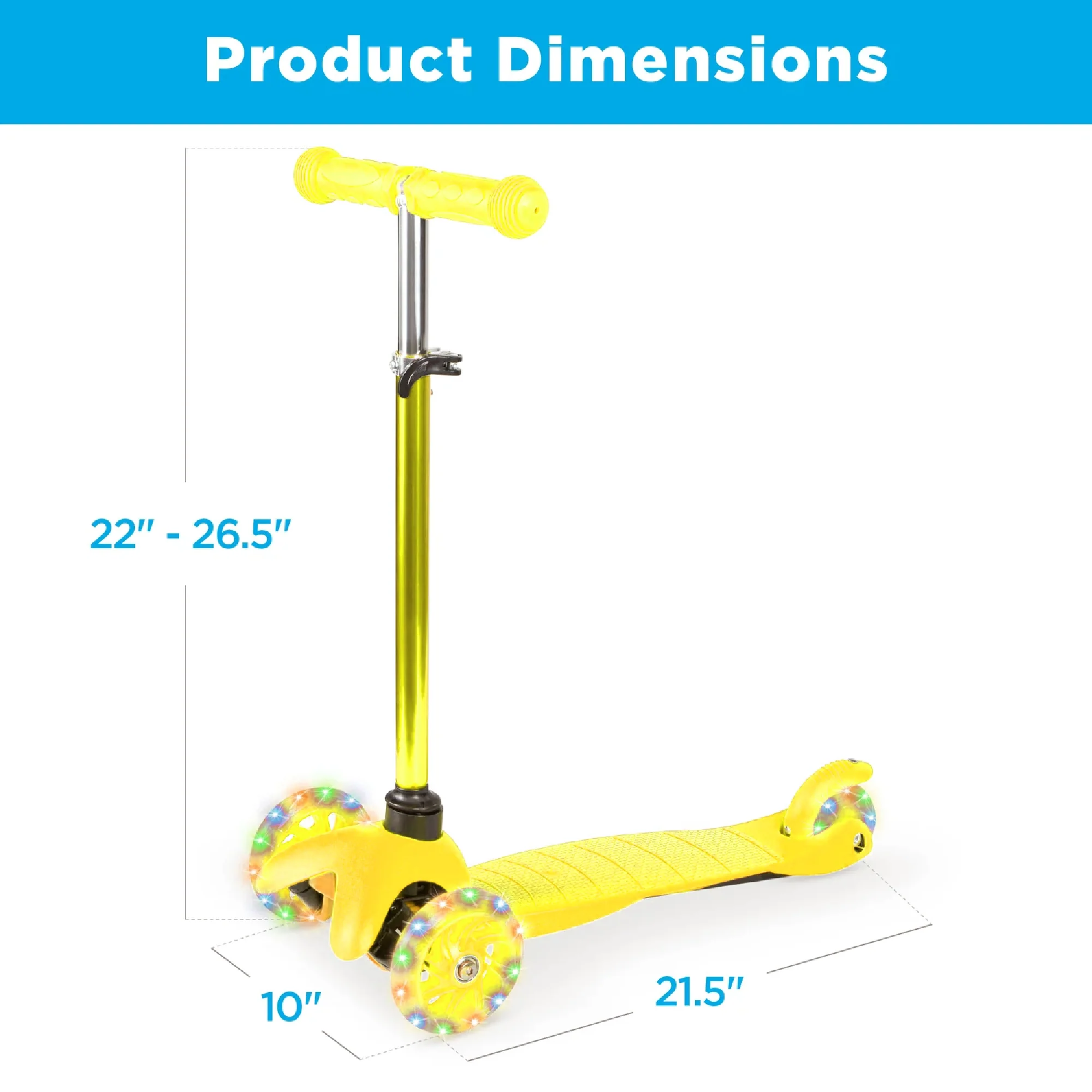 Kids Mini Kick Scooter Toy w/ Colorful Light-Up Wheels, Adjustable T-Bar - Image 52