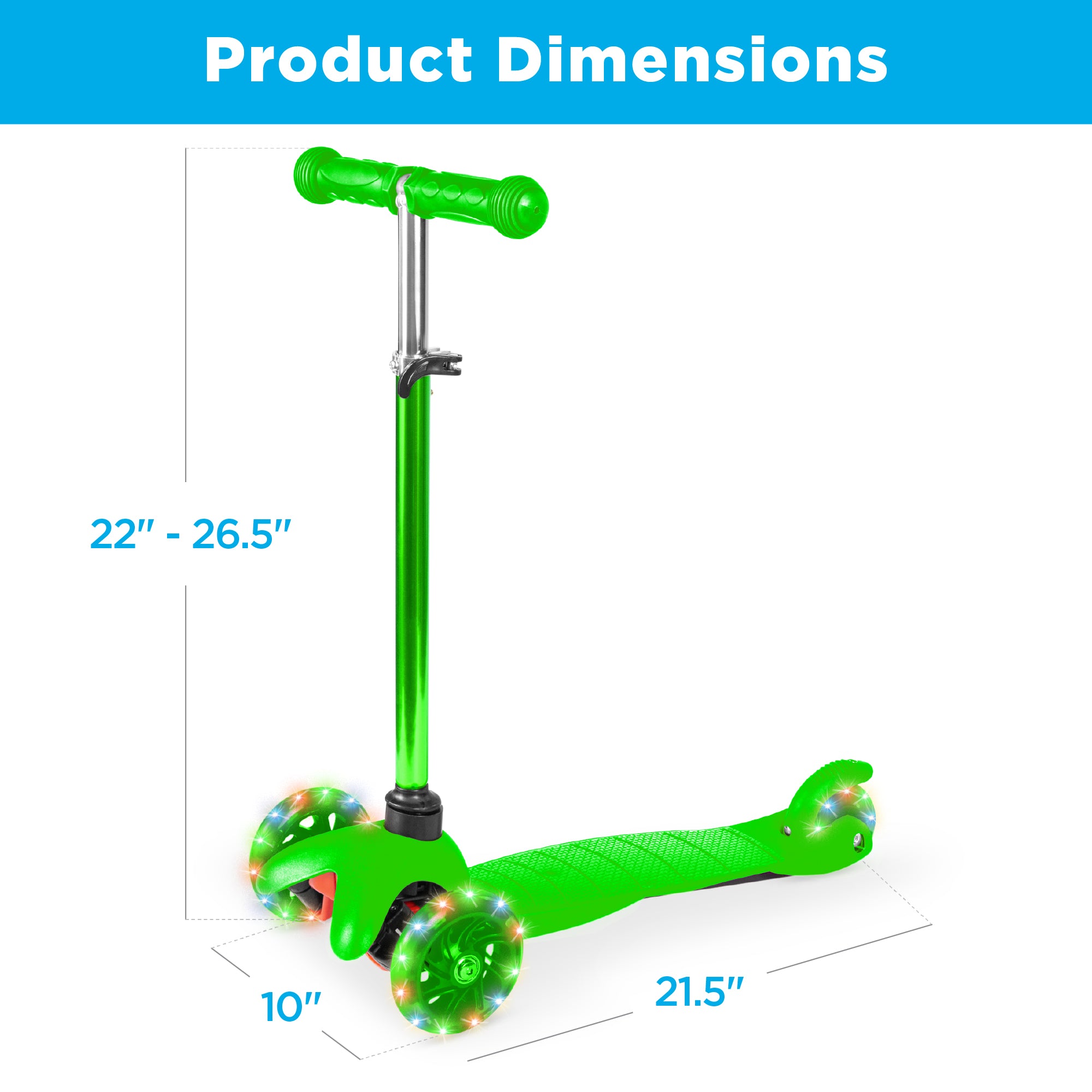 Kids Mini Kick Scooter Toy w/ Colorful Light-Up Wheels, Adjustable T-Bar - Image 59