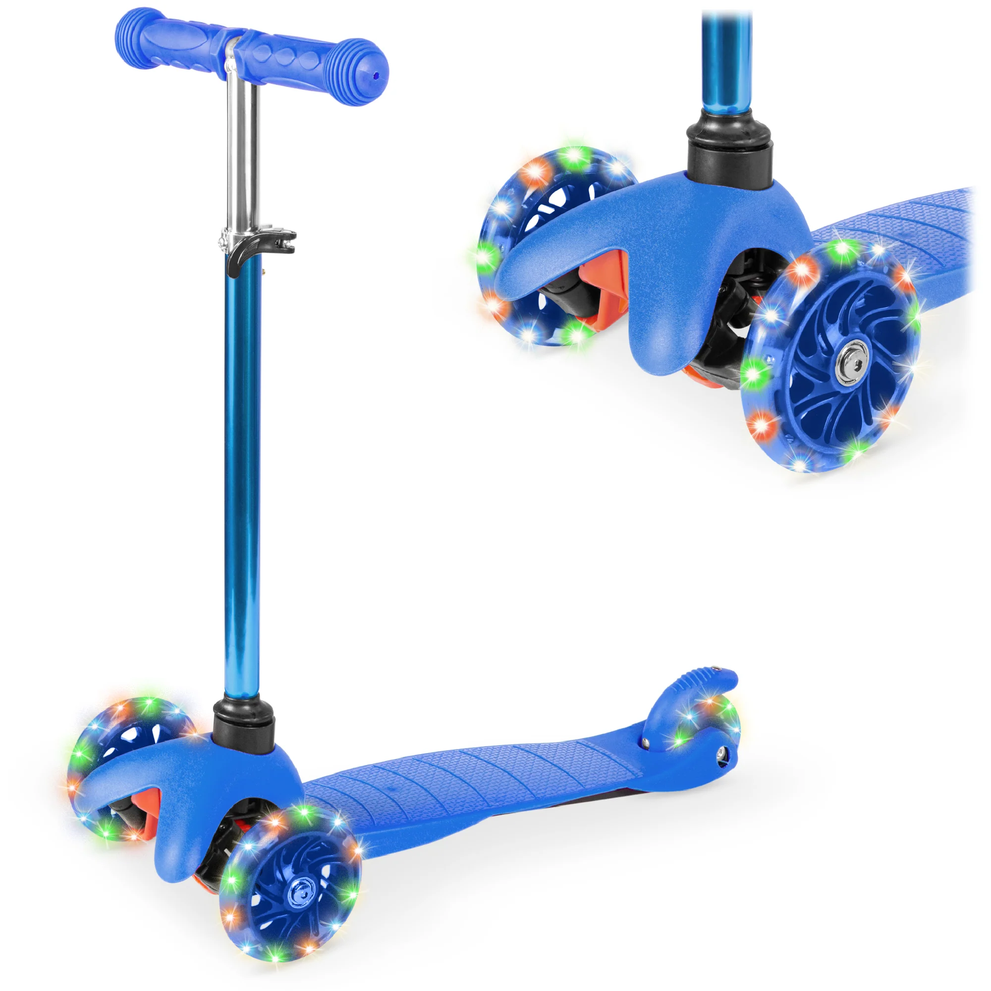Kids Mini Kick Scooter Toy w/ Colorful Light-Up Wheels, Adjustable T-Bar - Image 60