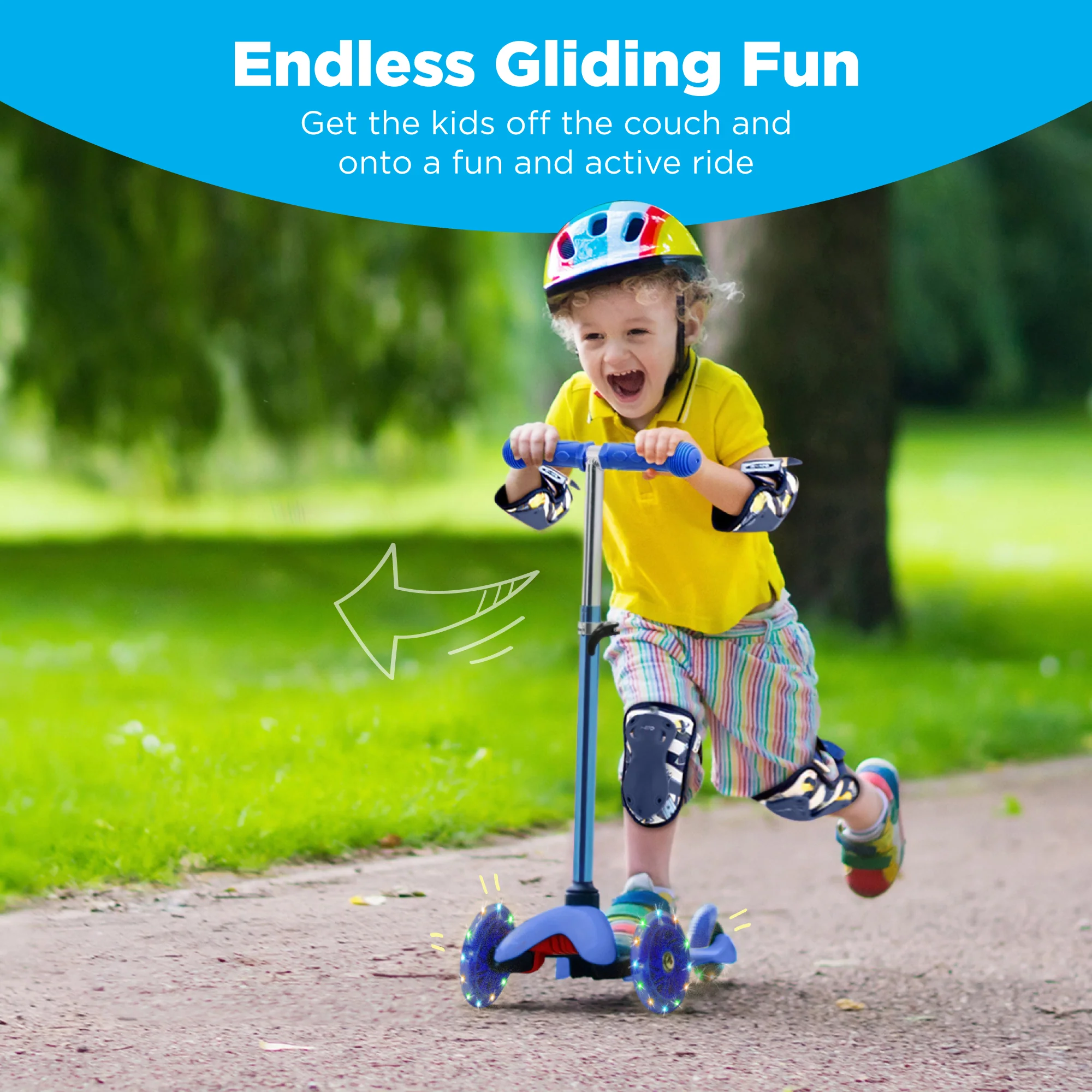 Kids Mini Kick Scooter Toy w/ Colorful Light-Up Wheels, Adjustable T-Bar - Image 62