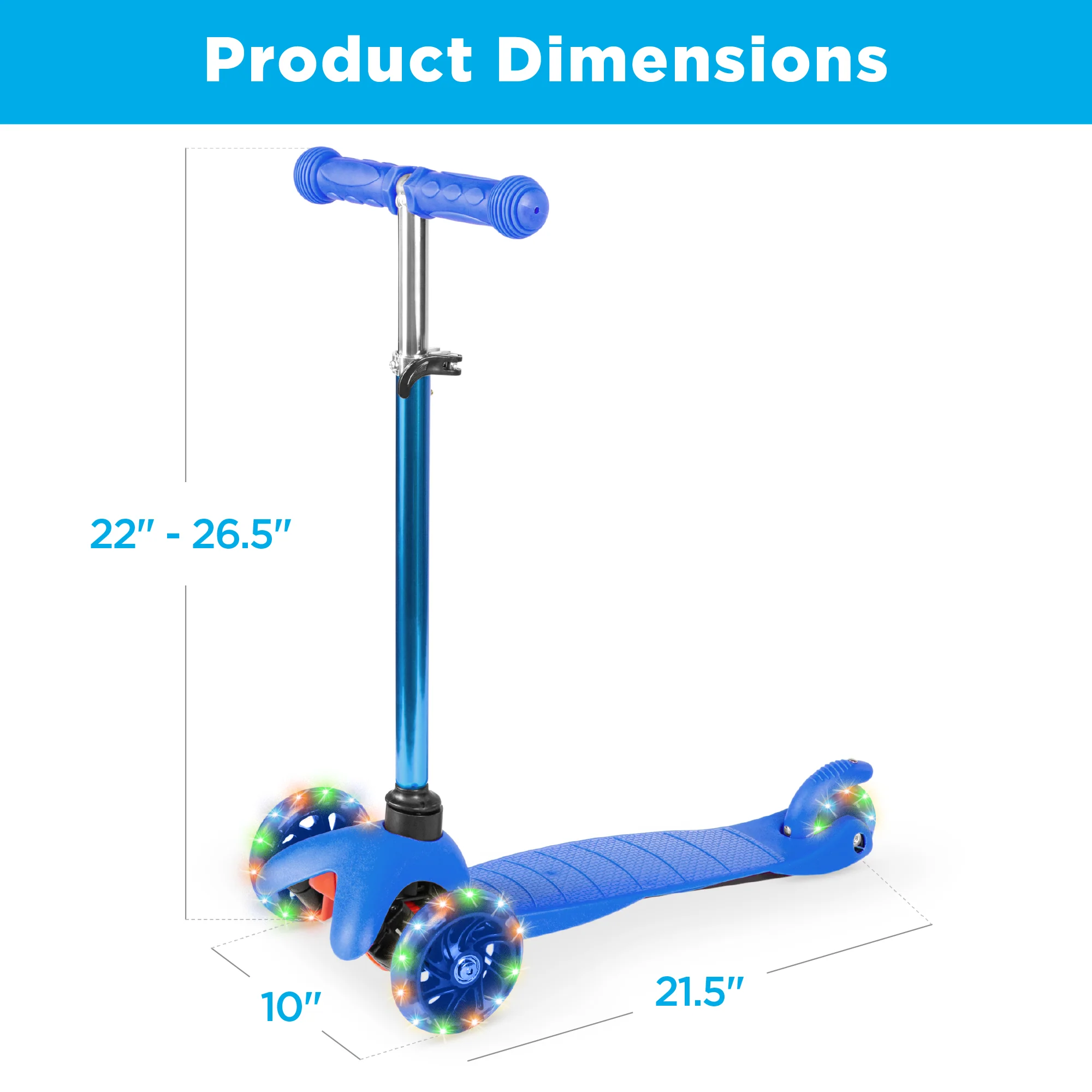 Kids Mini Kick Scooter Toy w/ Colorful Light-Up Wheels, Adjustable T-Bar - Image 66