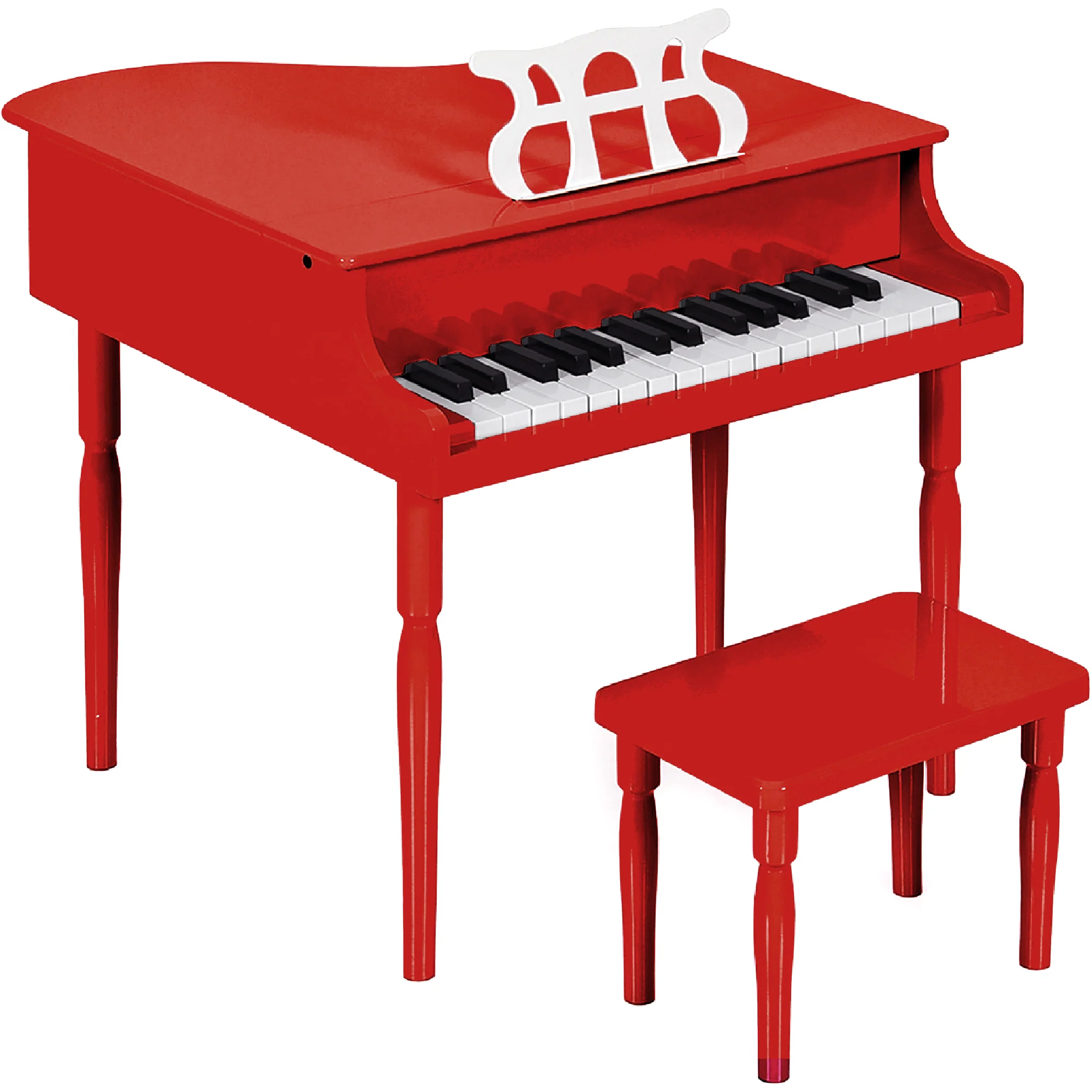 Kids Mini Wooden Grand Piano w/ Lid, Bench, Music Rack, Song Book, Stickers - Image 29