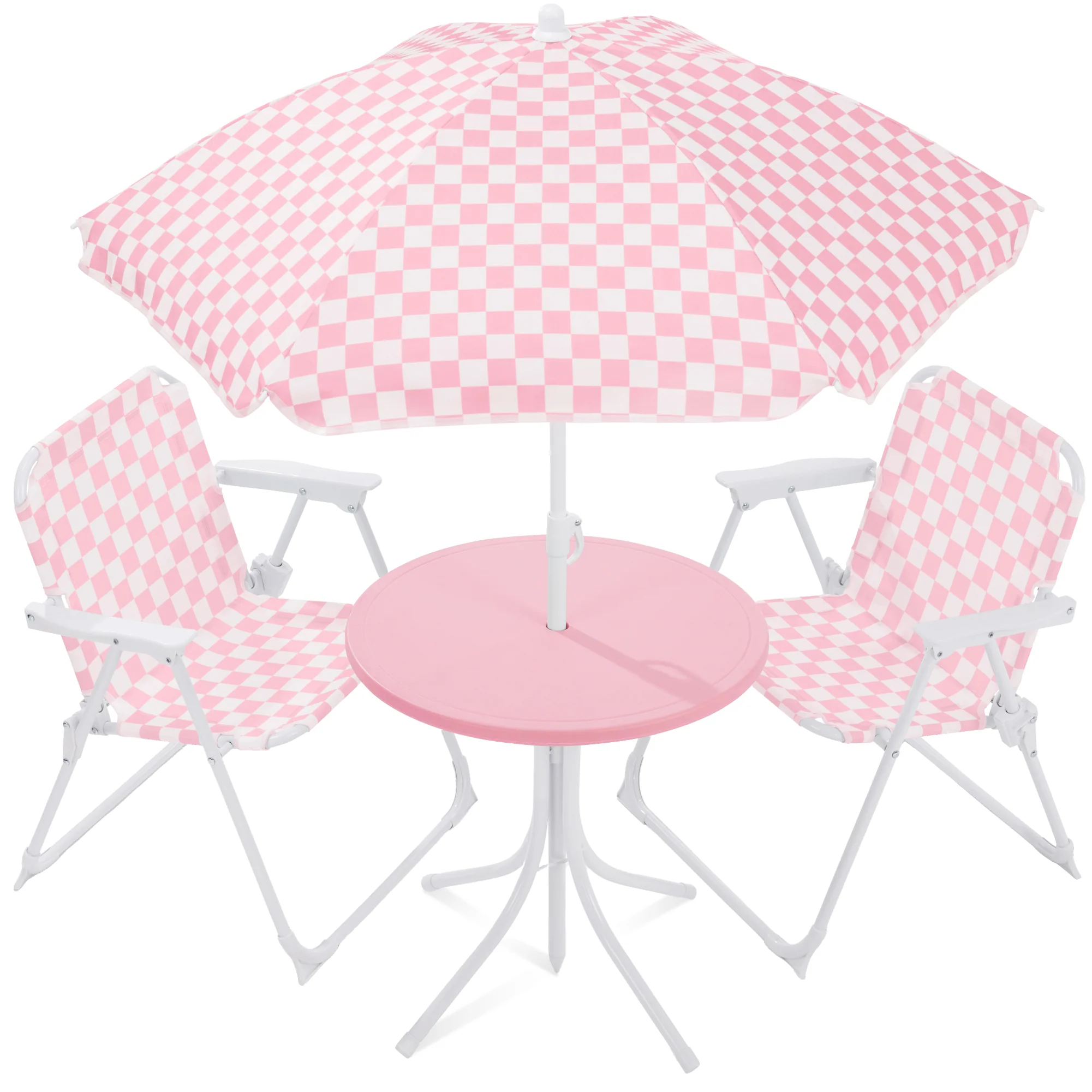 Kids Outdoor Table and Chair Set with Umbrella, Foldable Toddler Set - Image 10
