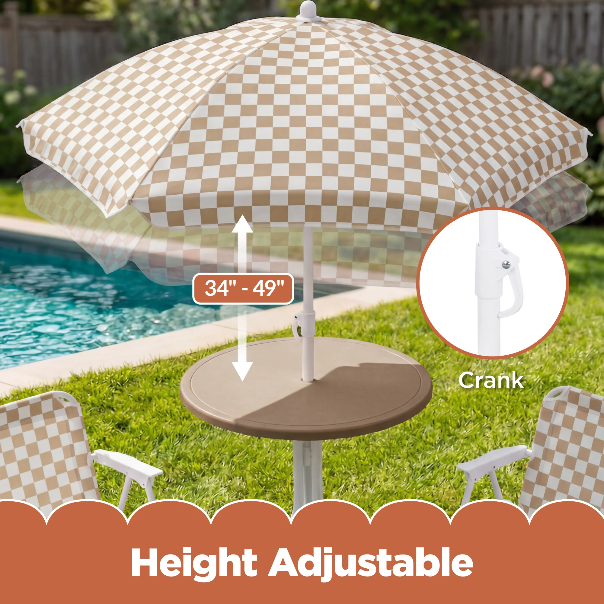 Kids Outdoor Table and Chair Set with Umbrella, Foldable Toddler Set - Image 24