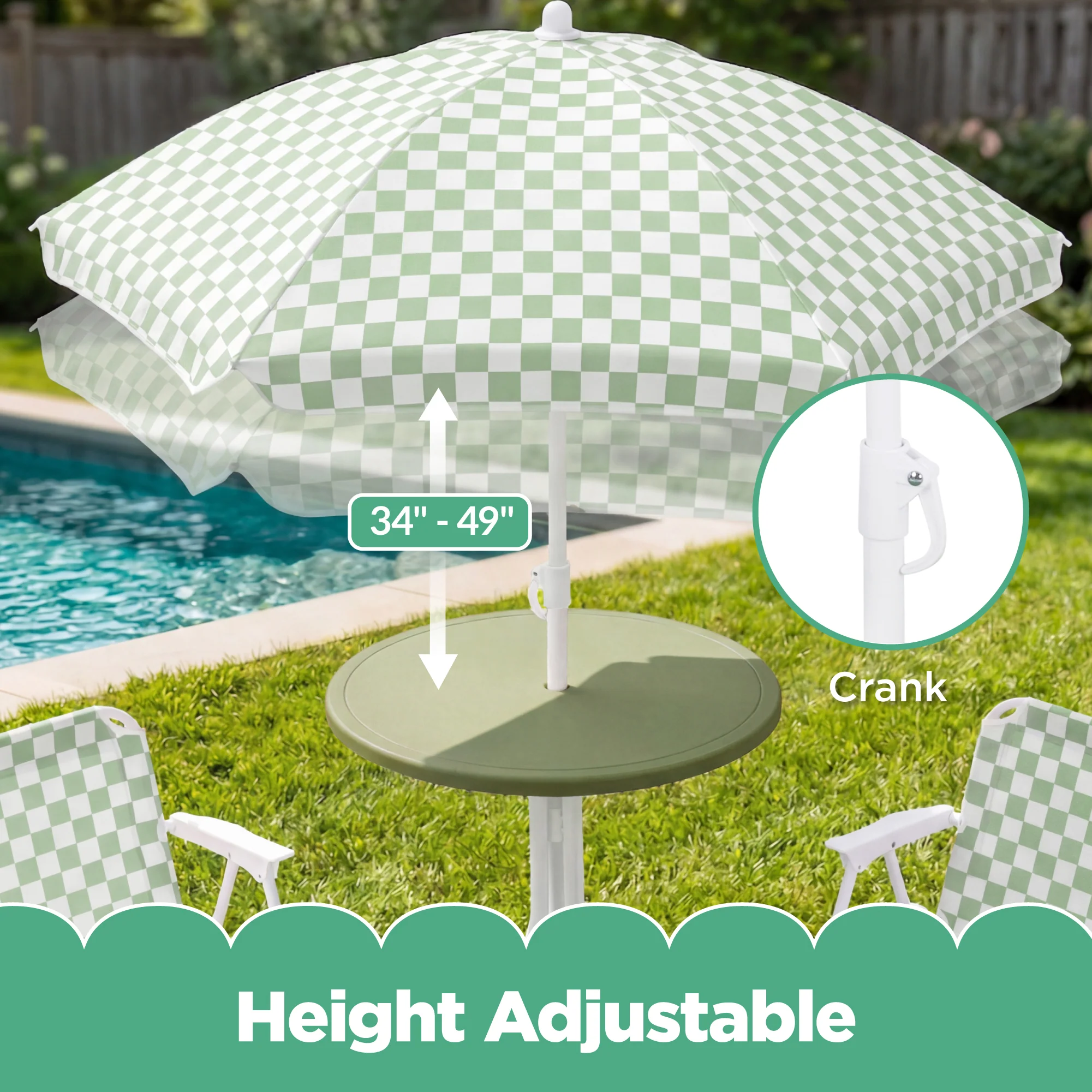 Kids Outdoor Table and Chair Set with Umbrella, Foldable Toddler Set - Image 6